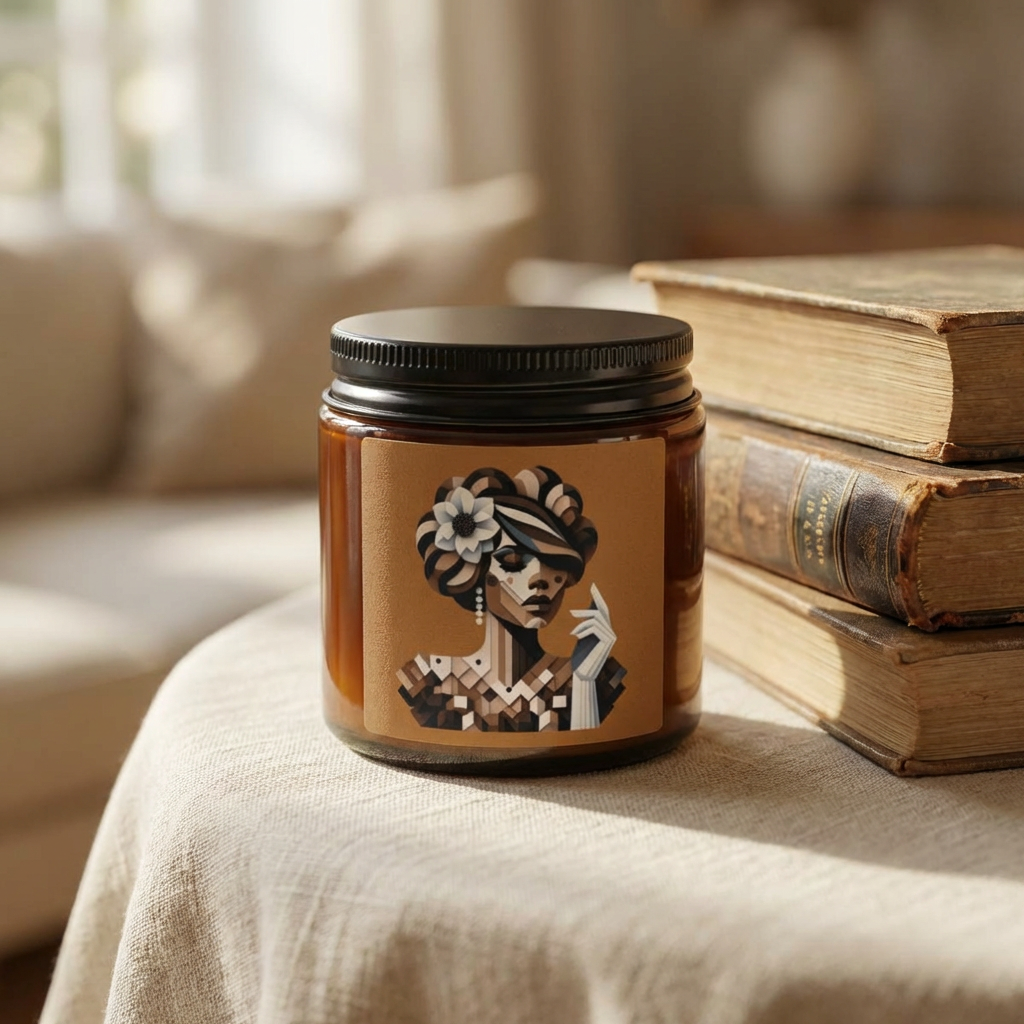 Geometric Goddess Amber Soy Candle