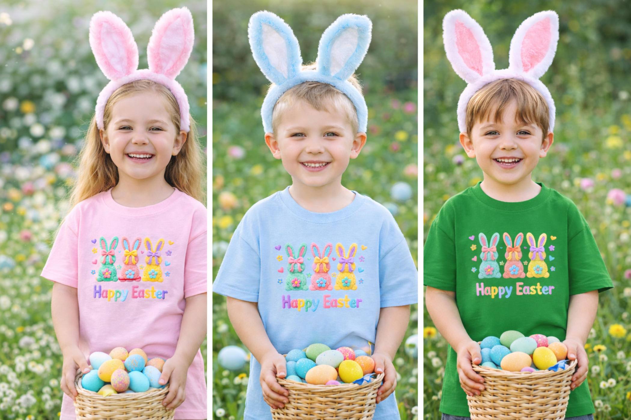 Fuzzy Bunny Easter Kids Tee product thumbnail image