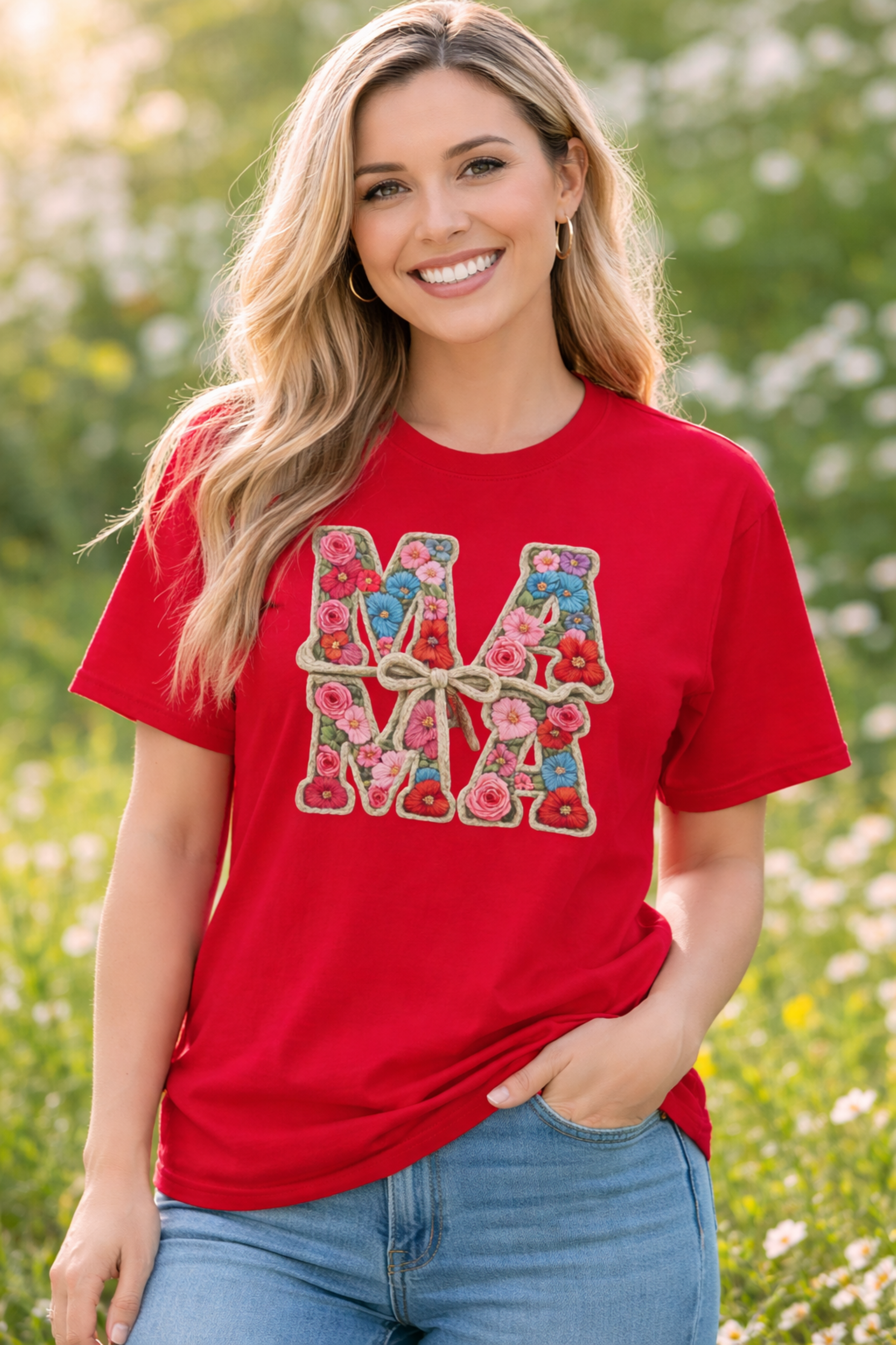 Floral  "MAMA" T-Shirt — Botanical Tee for Mom &amp; Mother’s Day product thumbnail image
