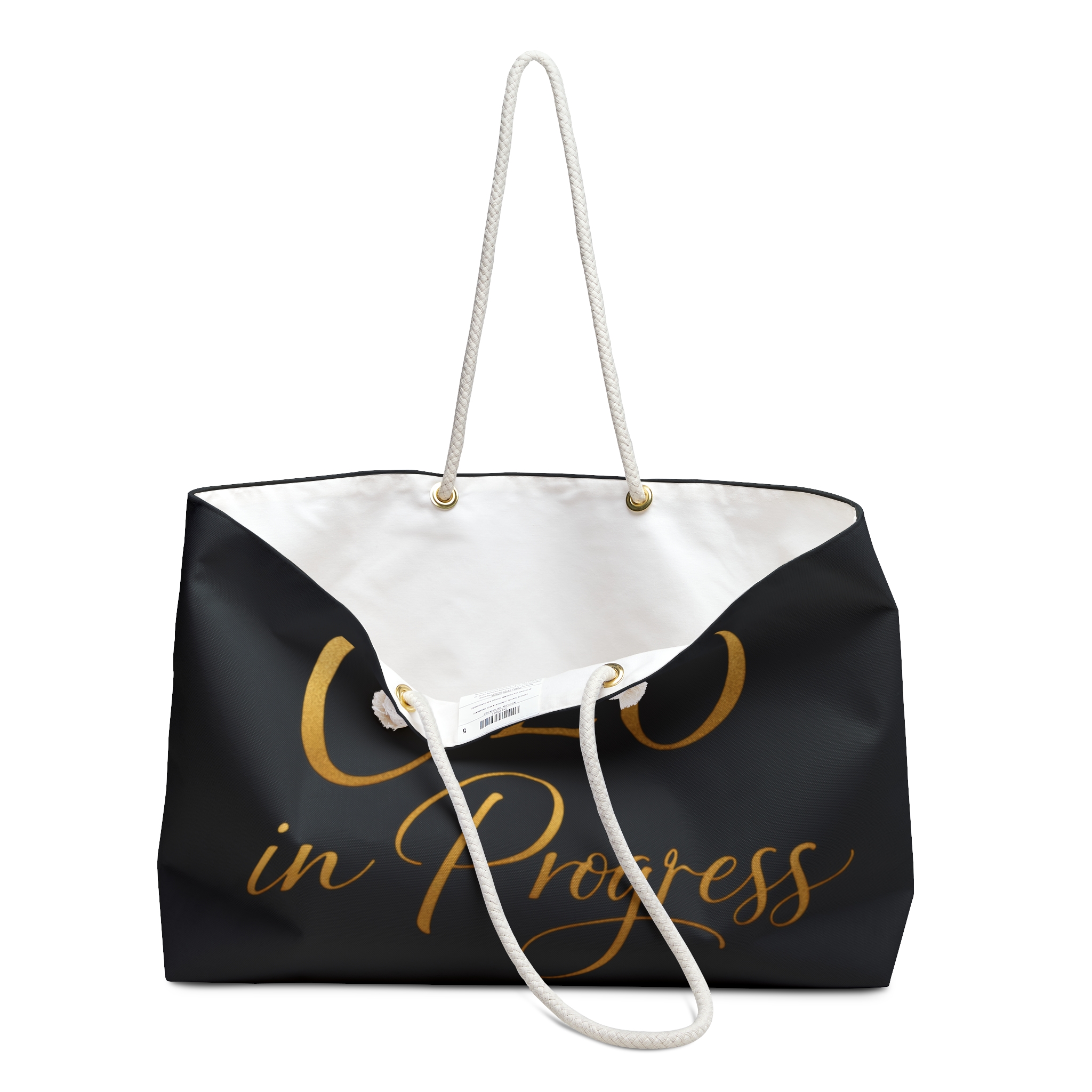 CEO in Progress Weekender Bag Black &amp; Gold Tote Bag product thumbnail image