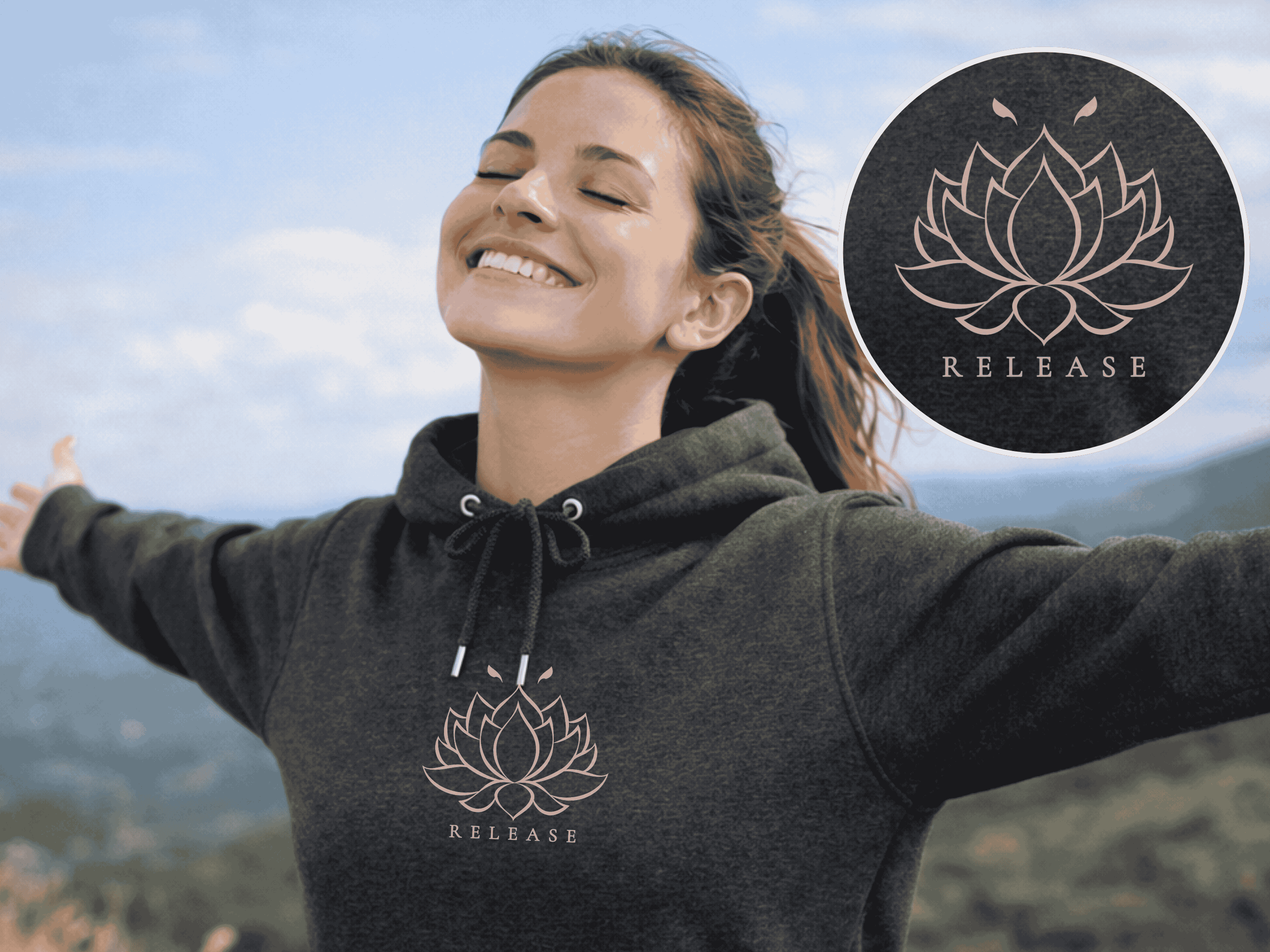 Lotus Flower Hoodie, Somatic Healing Sweatshirt, Morning Ritual Wear, Intentional Meditation Clothing product thumbnail image