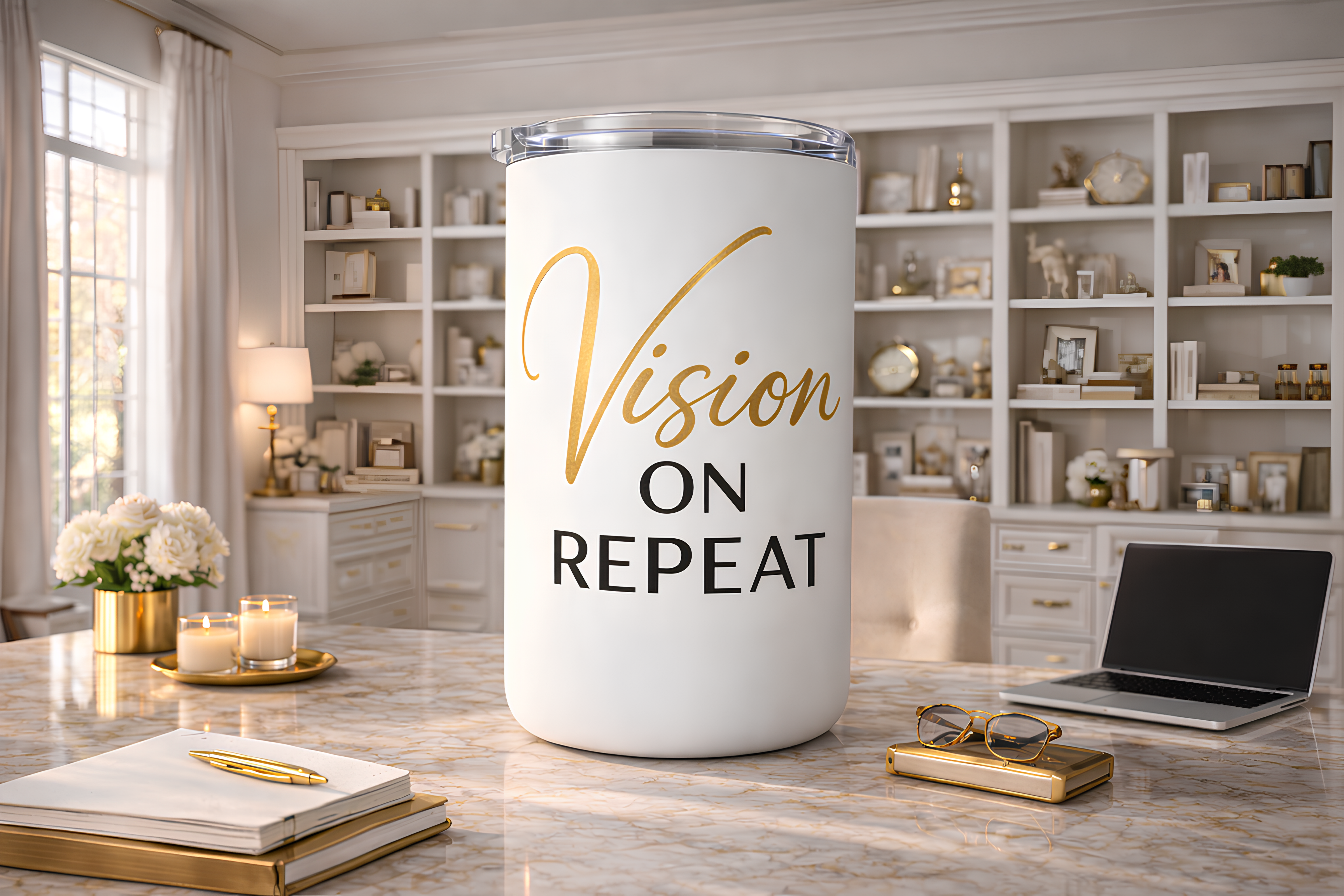Vision On Repeat 10oz Insulated Coffee Mug product thumbnail image Vision On Repeat 10oz Insulated Coffee Mug product thumbnail image