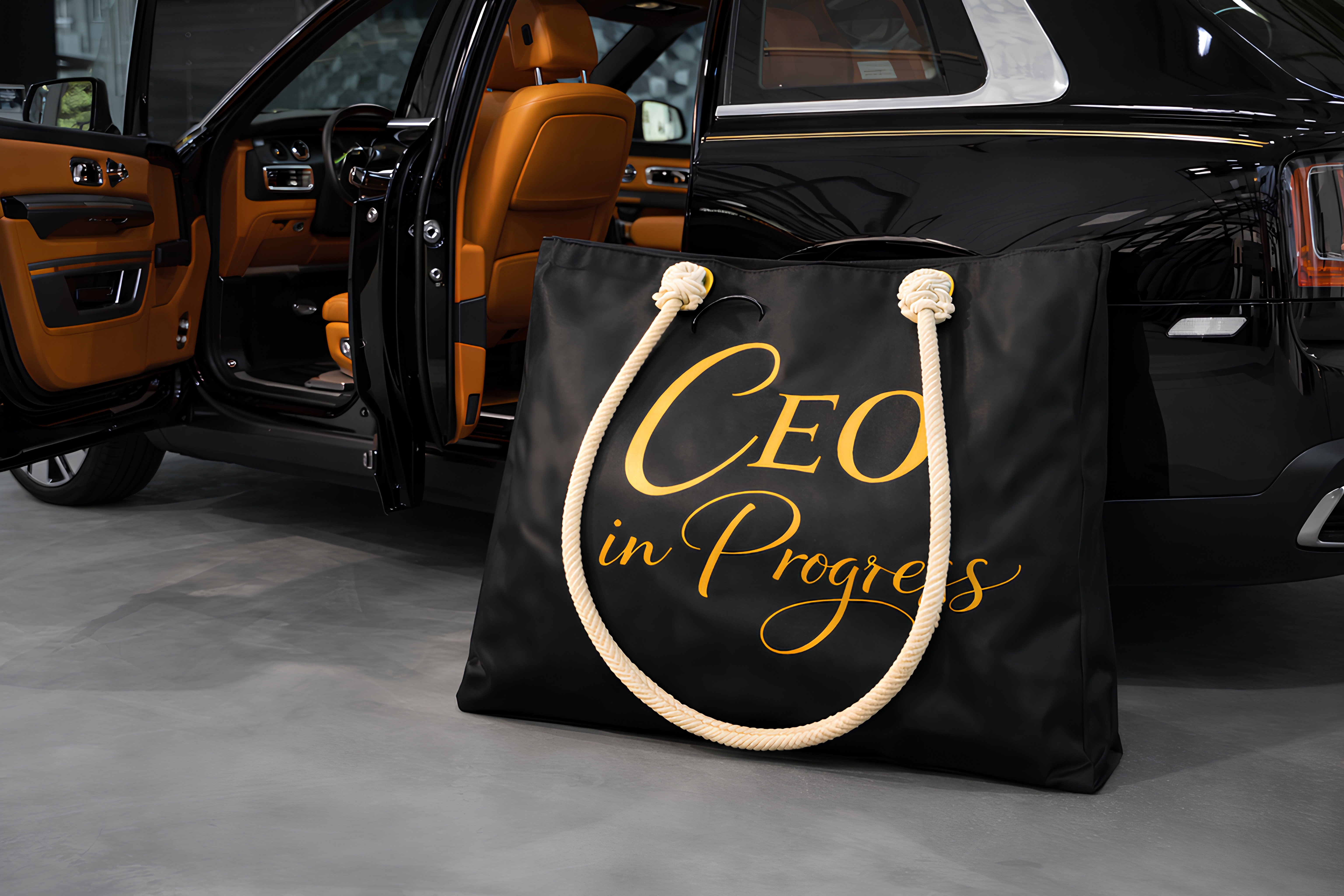 CEO in Progress Weekender Bag Black &amp; Gold Tote Bag product thumbnail image