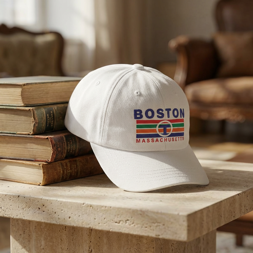 Boston MBTA "T" Retro Embroidered Hat | Subway Lines Cap | Boston Gift product thumbnail image
