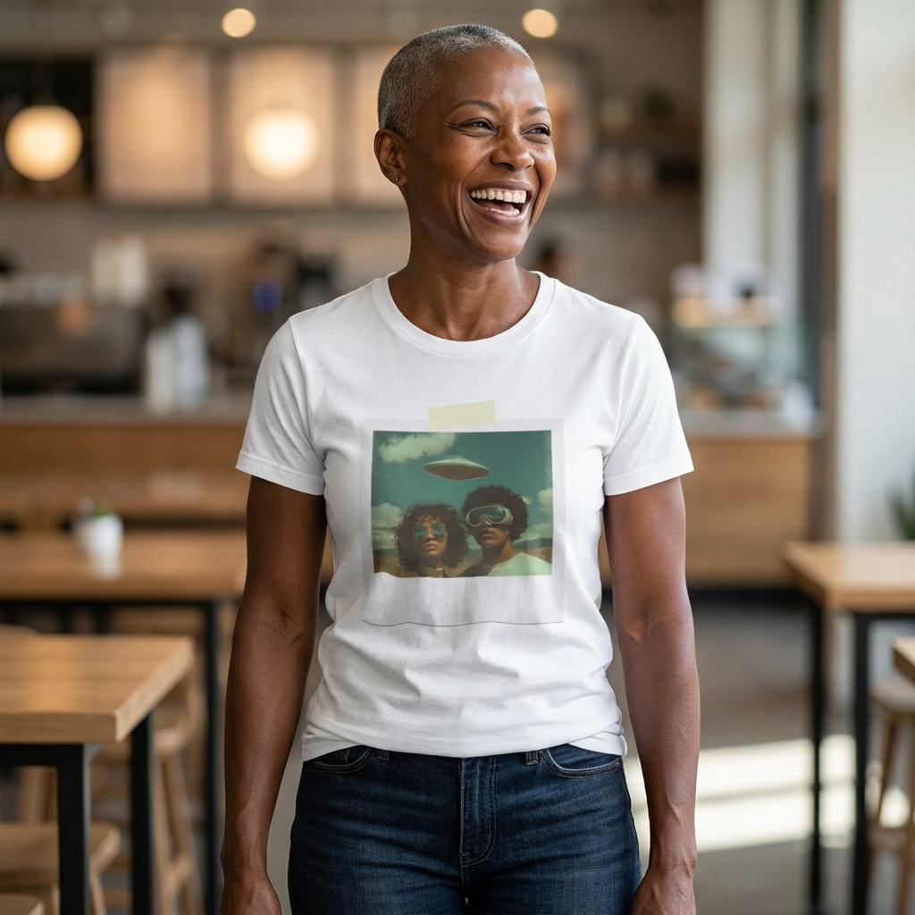 Retro UFO Polaroid T-Shirt — Vintage Alien Photo Tee product thumbnail image Retro UFO Polaroid T-Shirt — Vintage Alien Photo Tee product thumbnail image