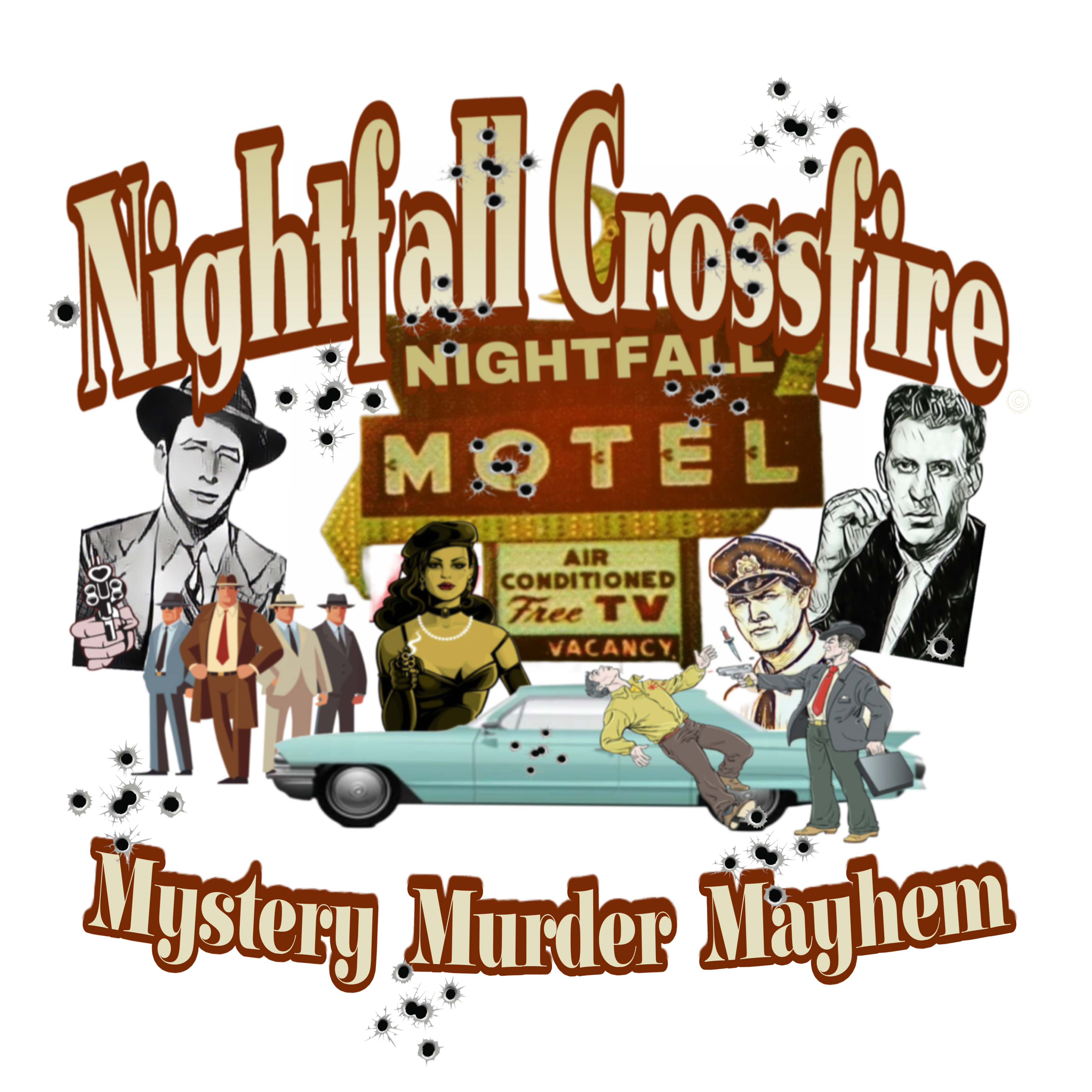 Unisex Heavy Cotton Nightfall Motel Movie T ss