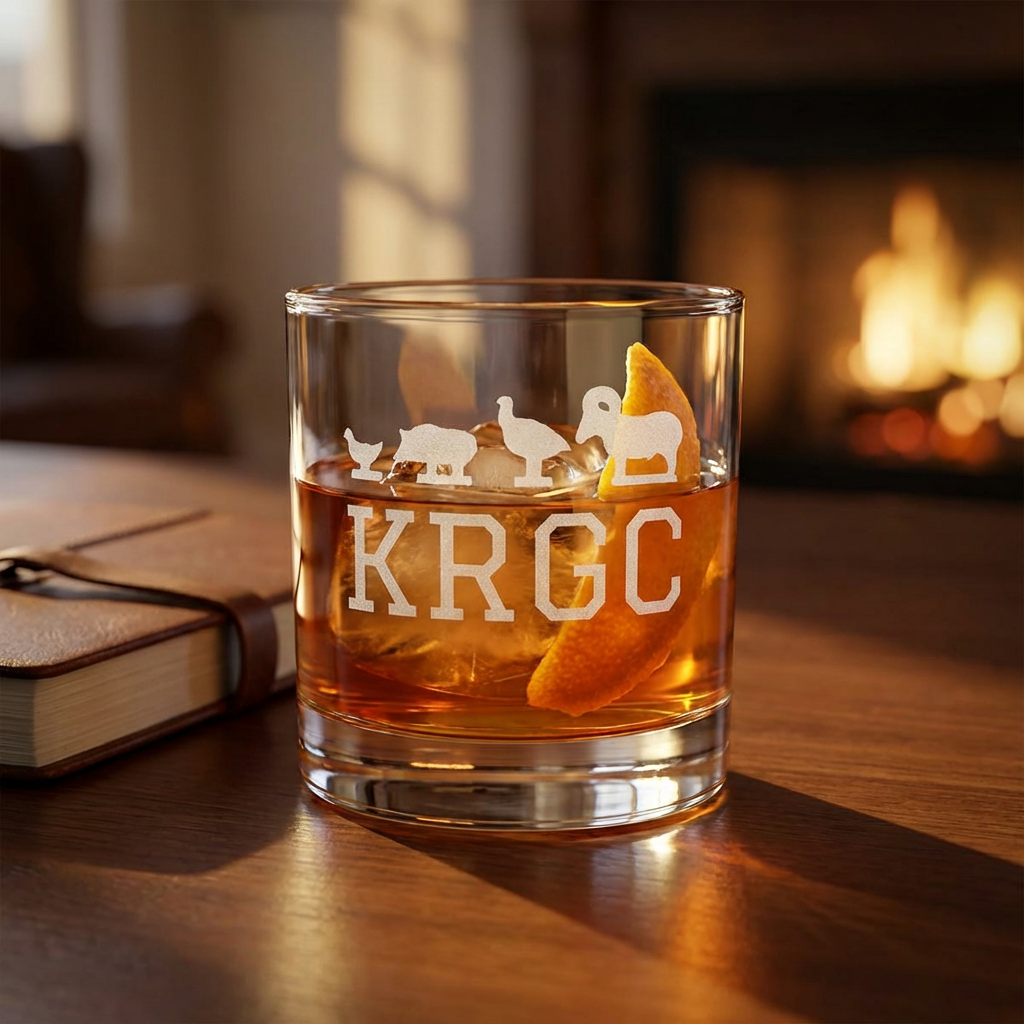 Engraved 10.5oz Rocks Glass - Featuring Rimfire Silhouette Steel Targets and KRGC product thumbnail image Engraved 10.5oz Rocks Glass - Featuring Rimfire Silhouette Steel Targets and KRGC product thumbnail image