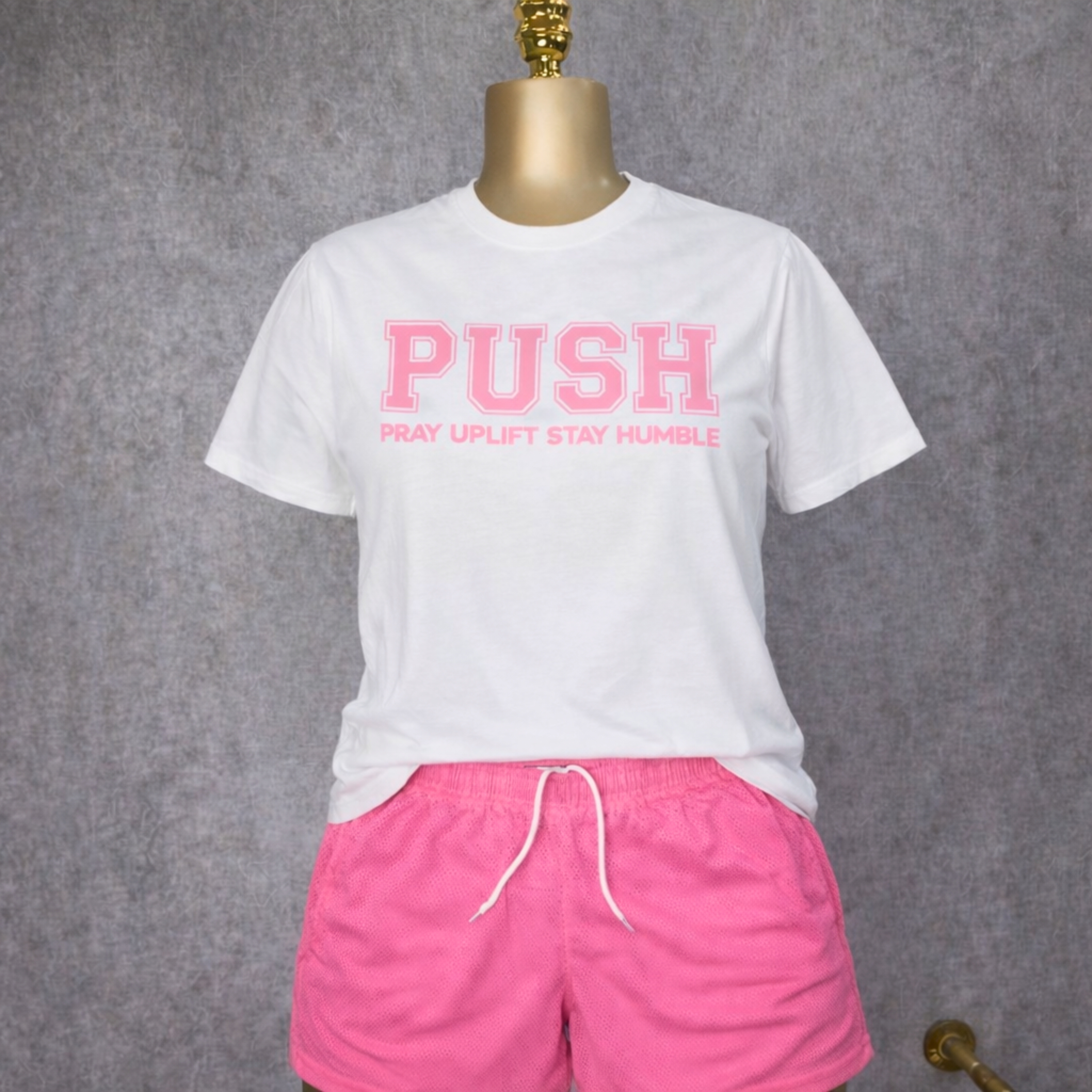 PUSH Pink/White Softstyle T-Shirt