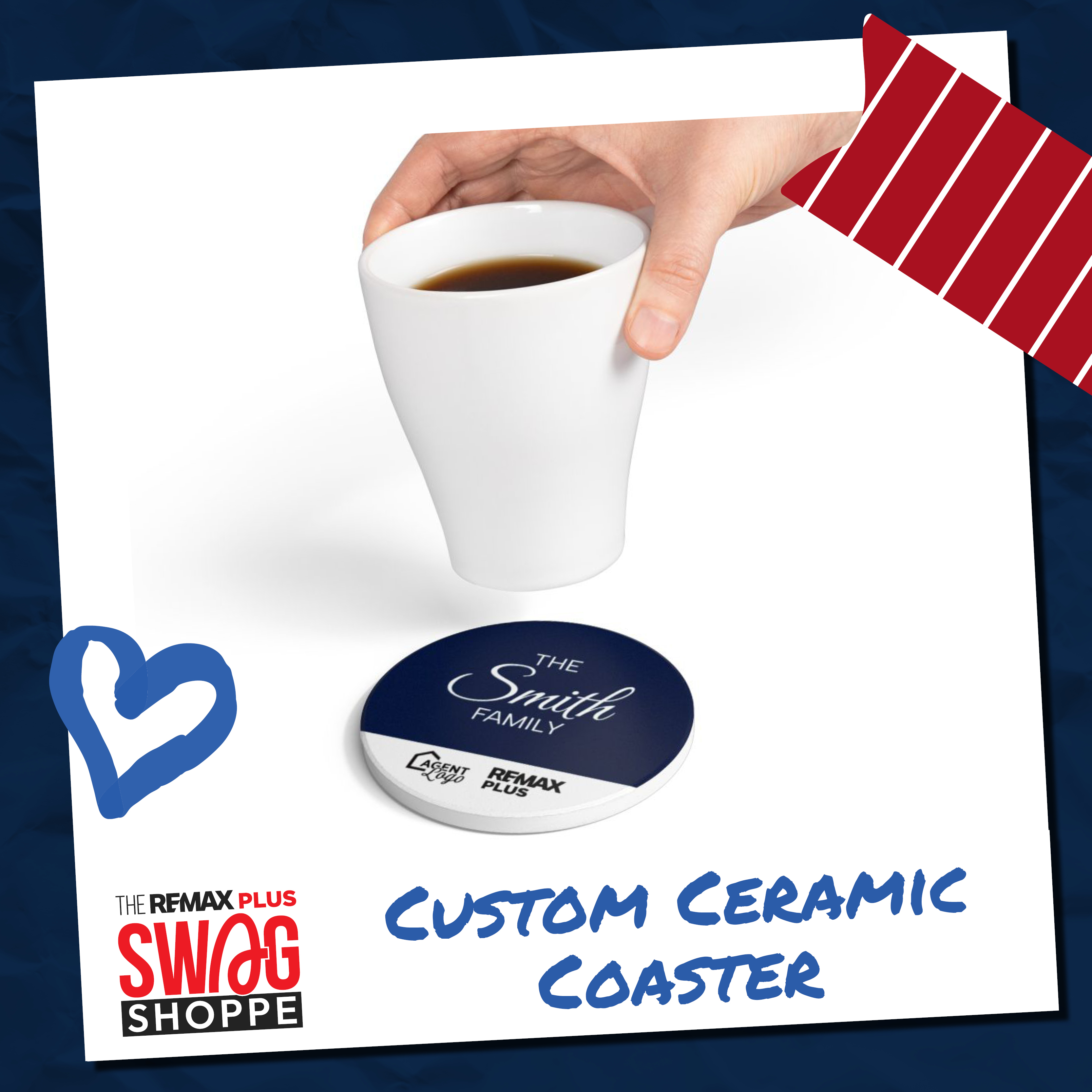 Family Name Customizable Ceramic Coaster