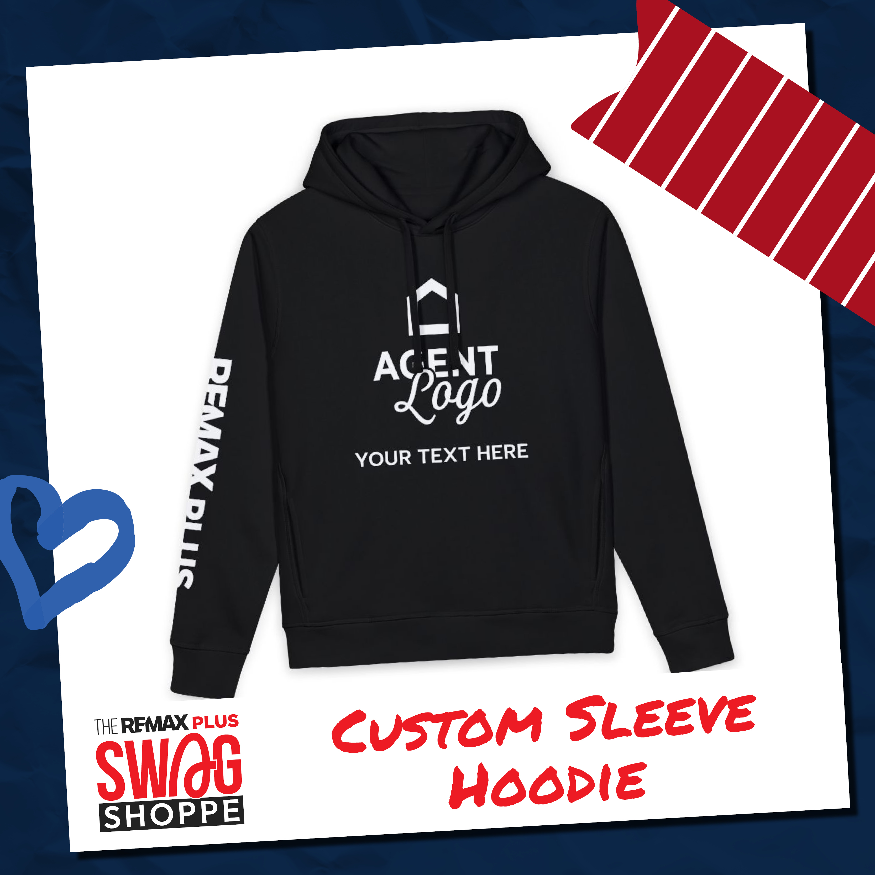 Custom REMAX Plus Sleeve: Unisex Organic Side Pocket Sounder Hoodie product thumbnail image