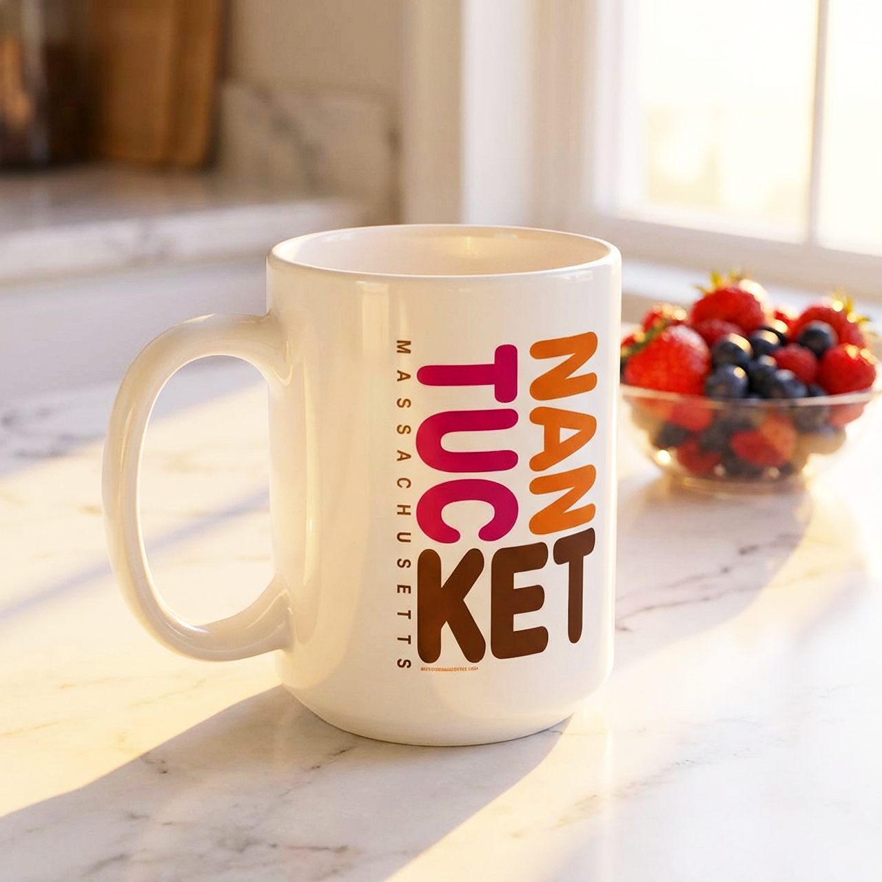 Nantucket Massachusetts Retro 15oz Ceramic Mug | Nantucket Gift product thumbnail image Nantucket Massachusetts Retro 15oz Ceramic Mug | Nantucket Gift product thumbnail image