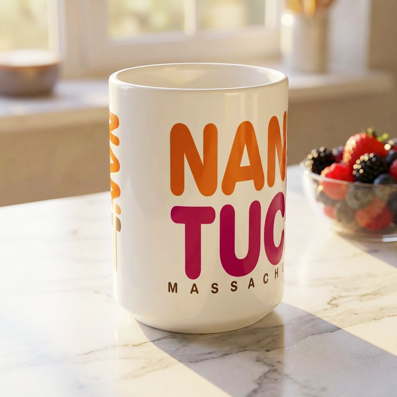 Nantucket Massachusetts Retro 15oz Ceramic Mug | Nantucket Gift product thumbnail image