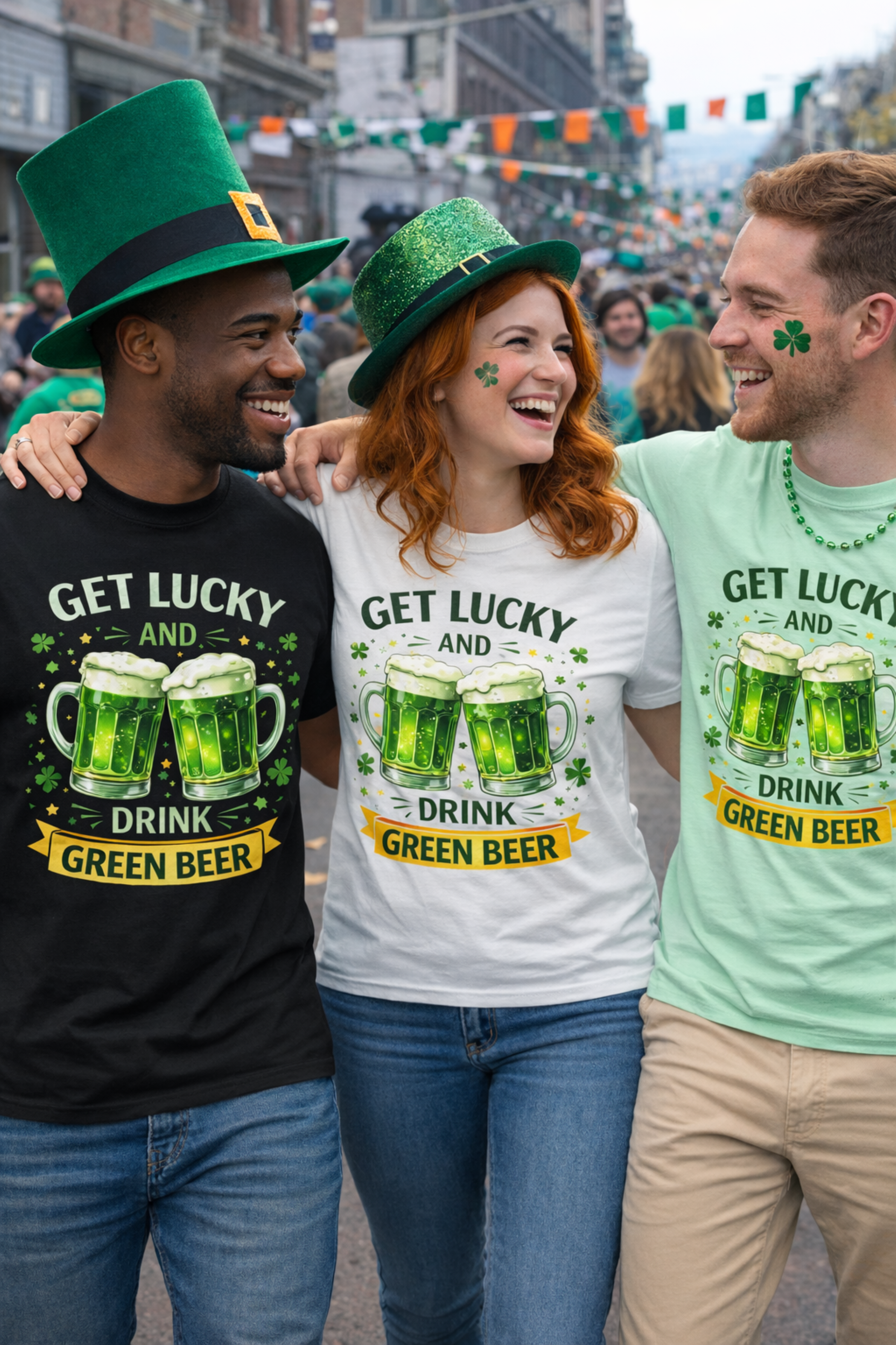 St. Patrick's Day T-Shirt — "Get Lucky and Drink Green Beer" product thumbnail image