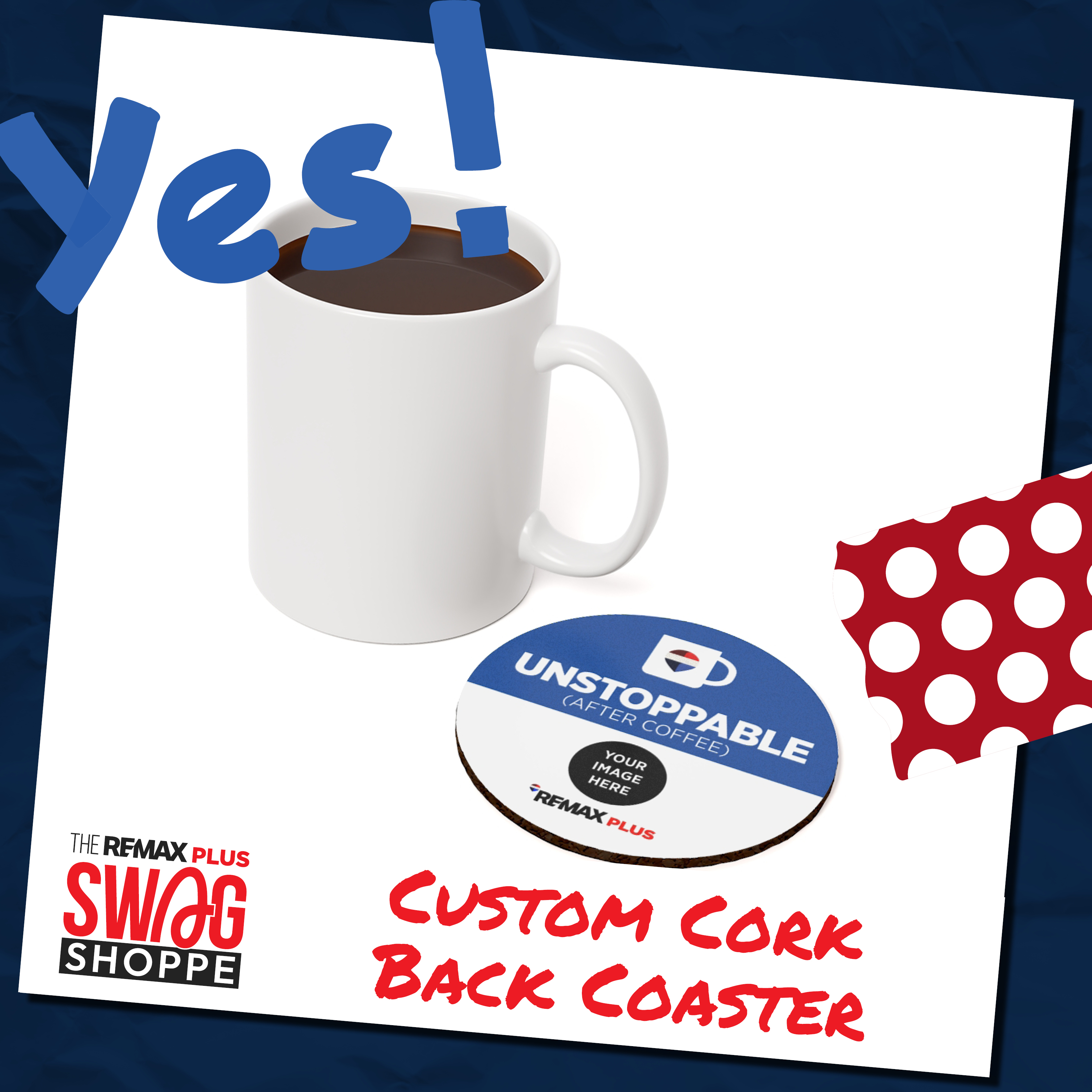 Customizable UNSTOPPABLE Cork Back Coaster Customizable UNSTOPPABLE Cork Back Coaster
