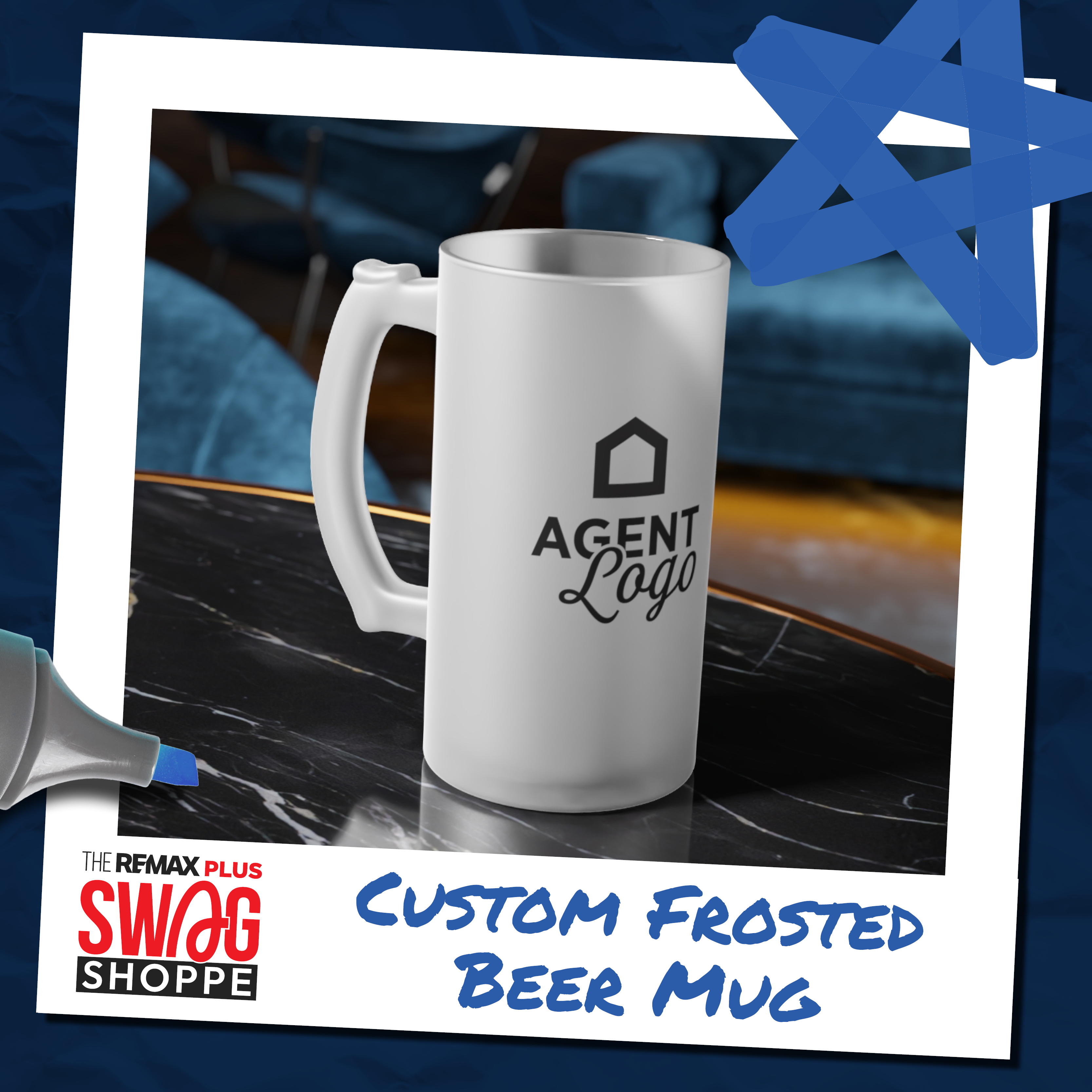 Custom Frosted Glass Beer Mug product thumbnail image