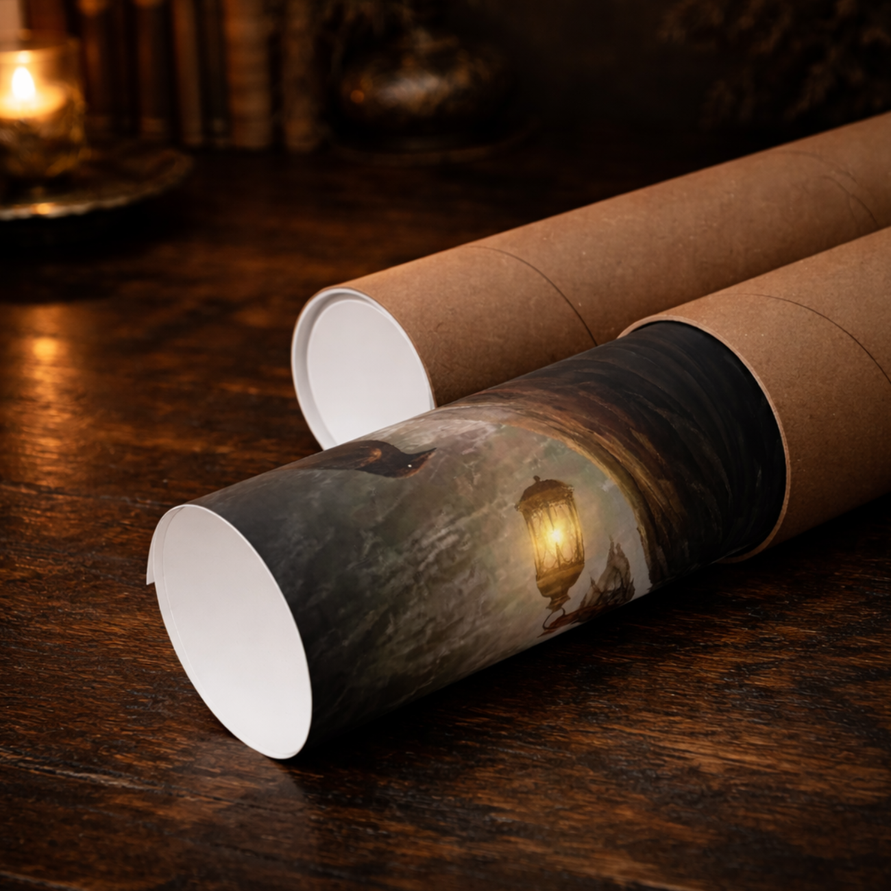 Witch in the Mist Matte Vertical Poster — Witch Lantern Forest Wall Art product thumbnail image Witch in the Mist Matte Vertical Poster — Witch Lantern Forest Wall Art product thumbnail image