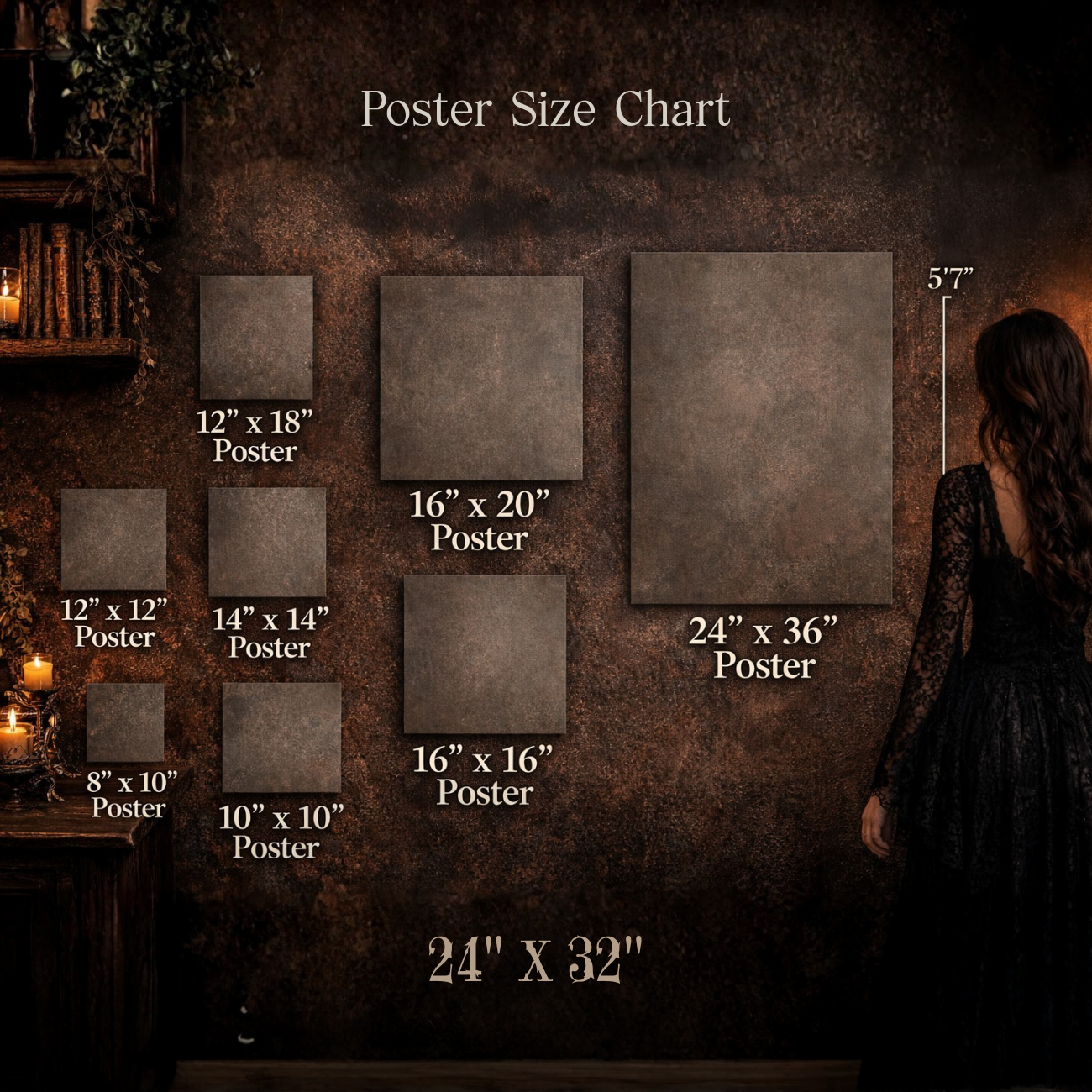 Witch in the Mist Matte Vertical Poster — Witch Lantern Forest Wall Art product thumbnail image