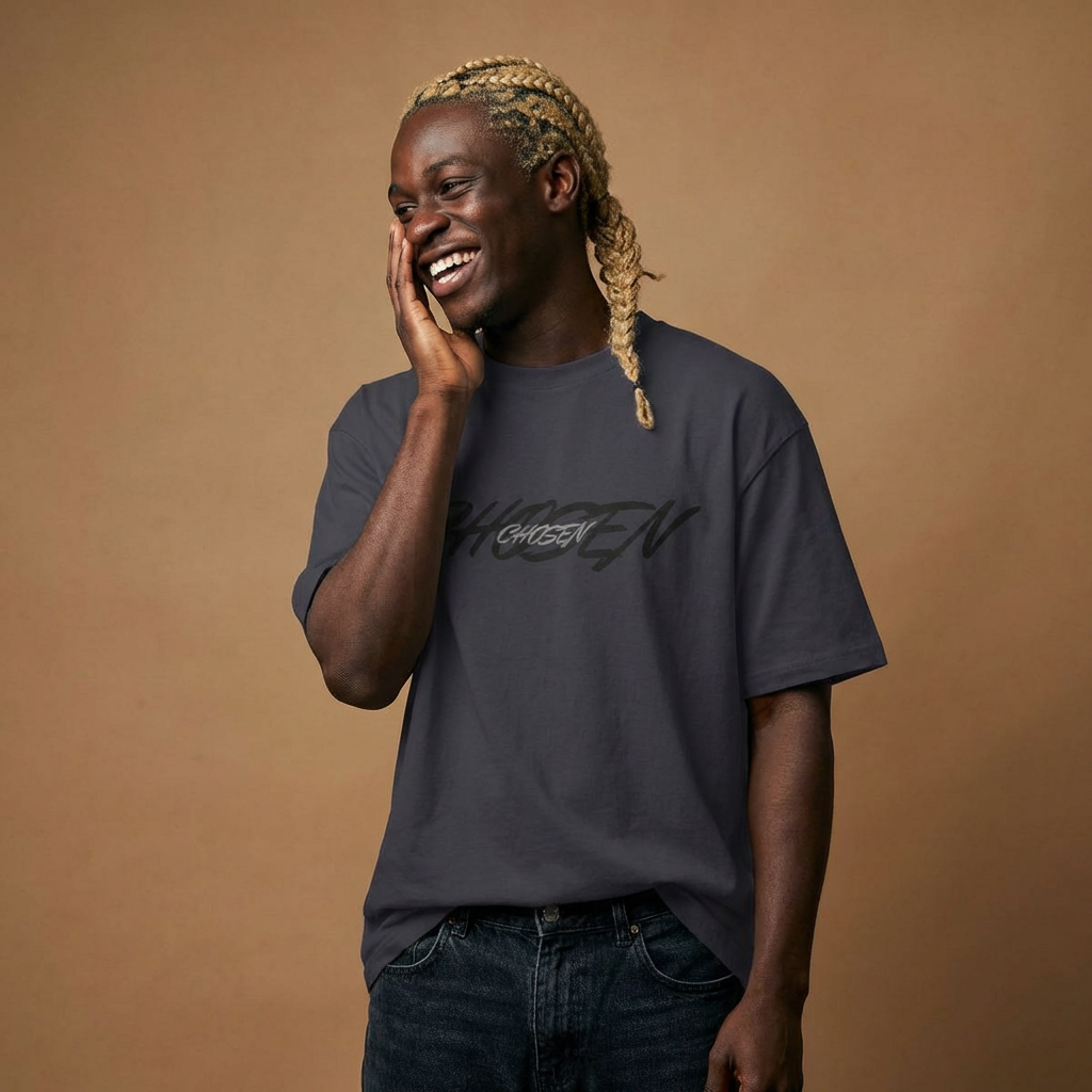 Unisex Oversized Boxy Tee - "CHOSEN" Graphic Shirt for Everyday Comfort product thumbnail image Unisex Oversized Boxy Tee - "CHOSEN" Graphic Shirt for Everyday Comfort product thumbnail image