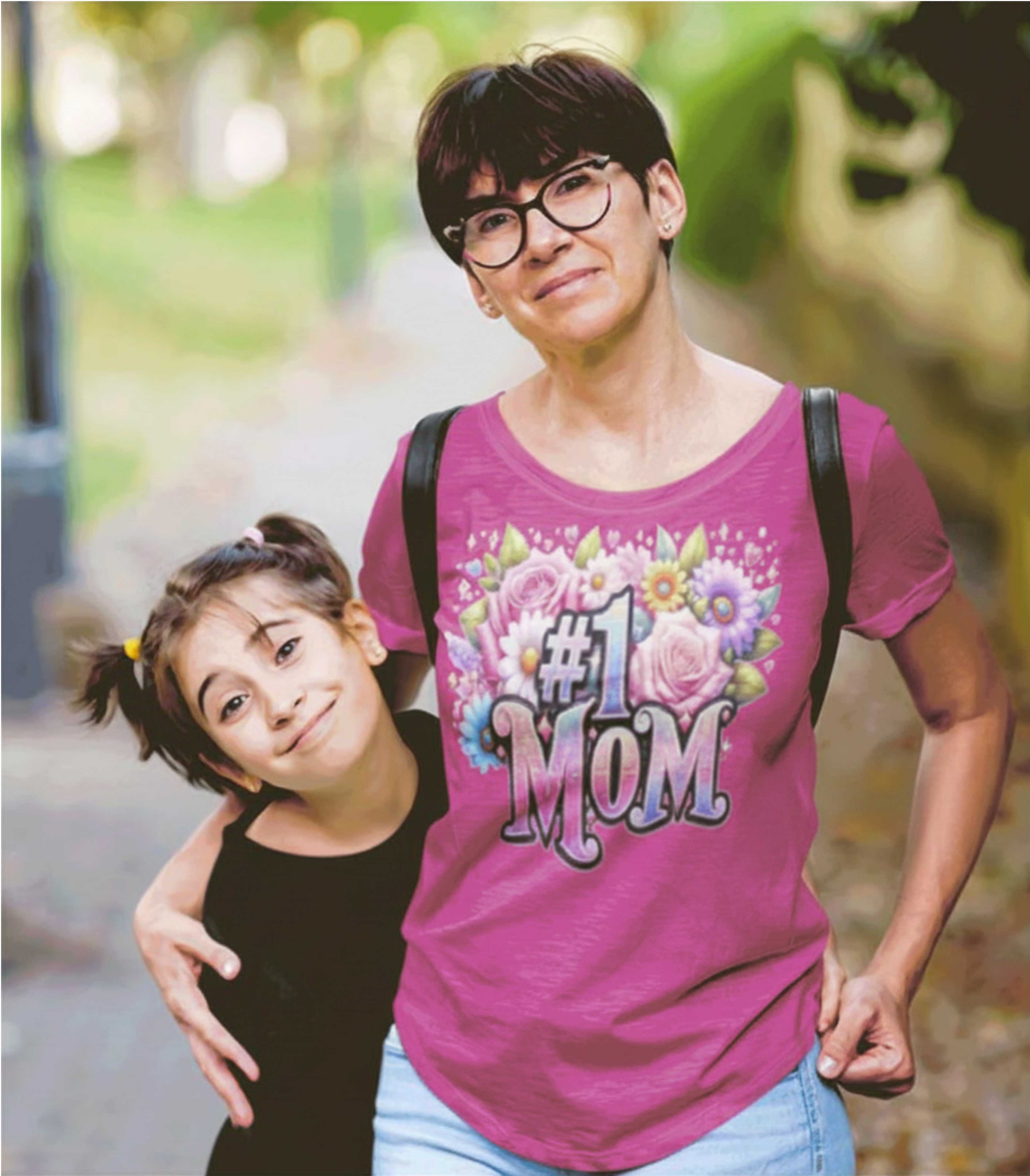#1 Mom T-Shirt, Floral Mother's Day Gift Tee