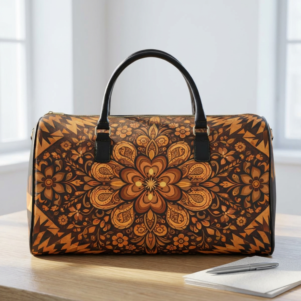 Burnt Leather Travel Bag — Cultural Drip Luxury Bag Collection product thumbnail image