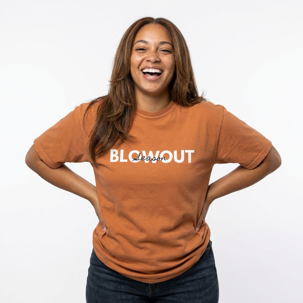 Fall Season "My Blowout is Poppin'" Black Girl Blowout Hairstyle Mood Hair Pride Graphic T-shirt product thumbnail image