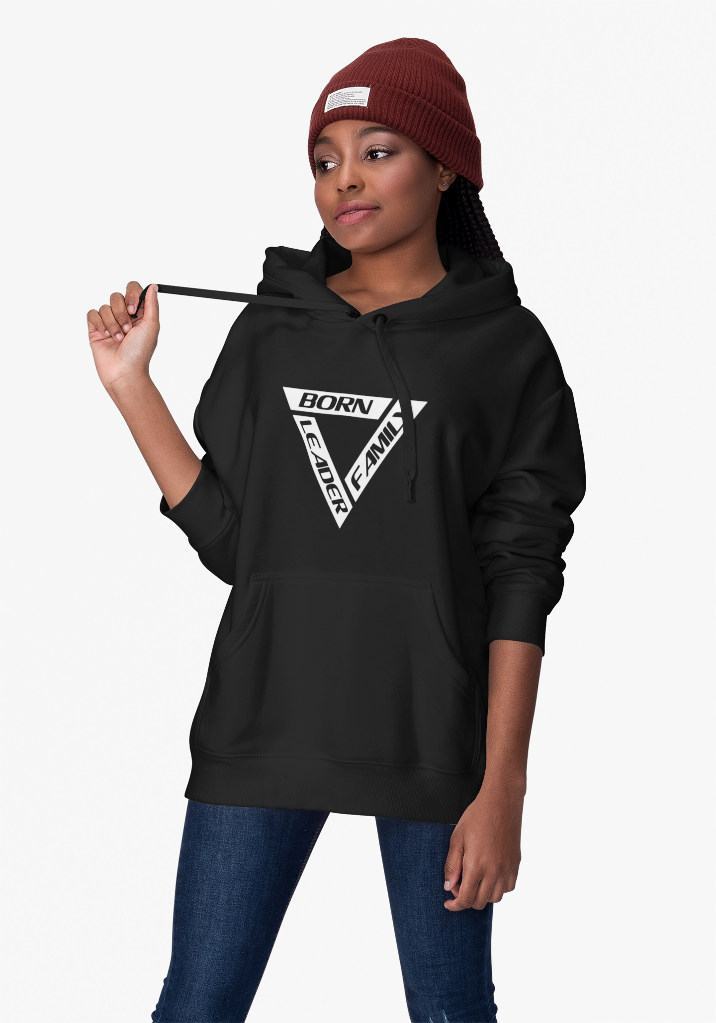 Youth Hoodie - "Born Leader, Family" Triangle Graphic product thumbnail image