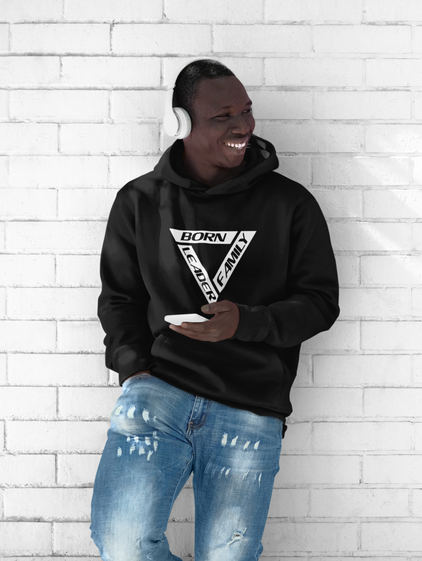 Youth Hoodie - "Born Leader, Family" Triangle Graphic product thumbnail image