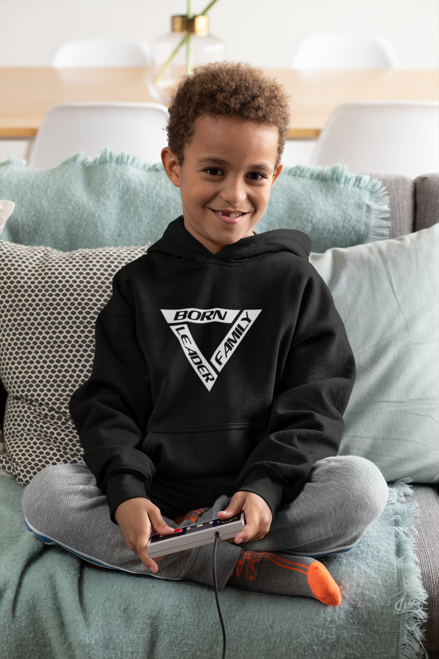 Youth Hoodie - "Born Leader, Family" Triangle Graphic product thumbnail image