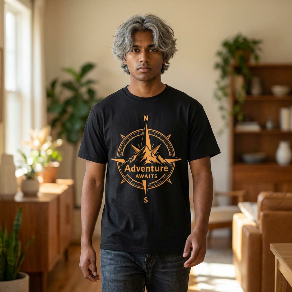 Adventure Awaits Compass Mountain T-Shirt