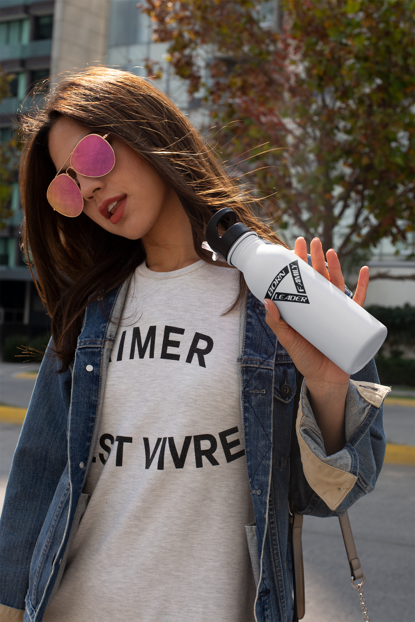 Slim Water Bottle — Support The Born Leader Family (Proceeds to Youth Basketball Leadership) product thumbnail image