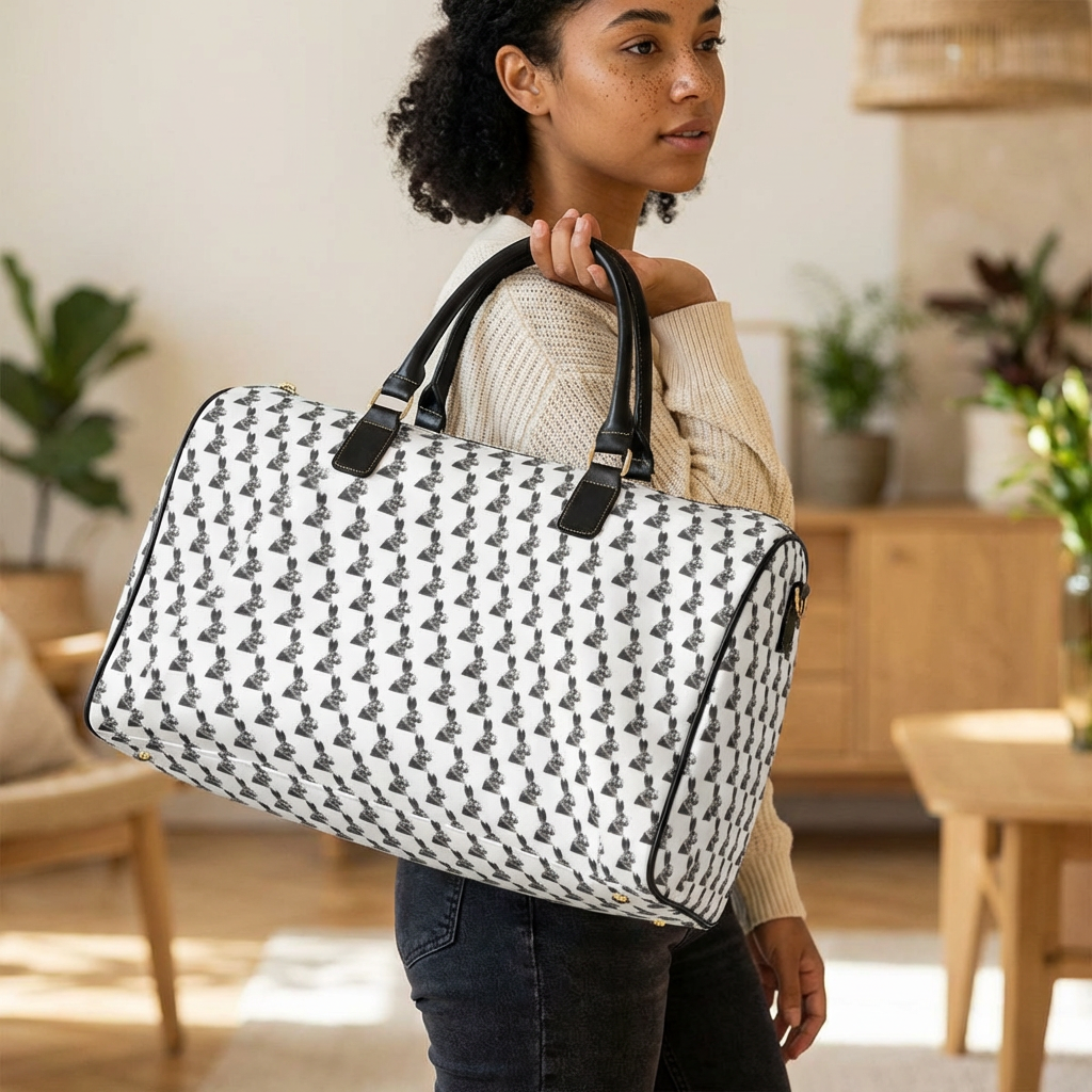 Monogram White Duffle Weekender product thumbnail image Monogram White Duffle Weekender product thumbnail image