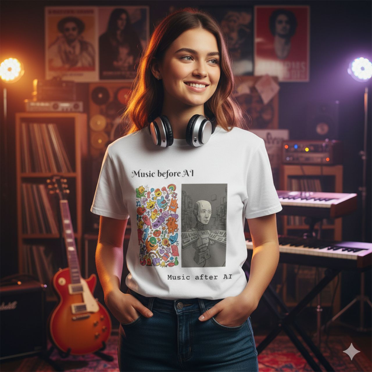 Evolution of Music T-Shirt — From Autotune to AI-Generated Sound product thumbnail image Evolution of Music T-Shirt — From Autotune to AI-Generated Sound product thumbnail image