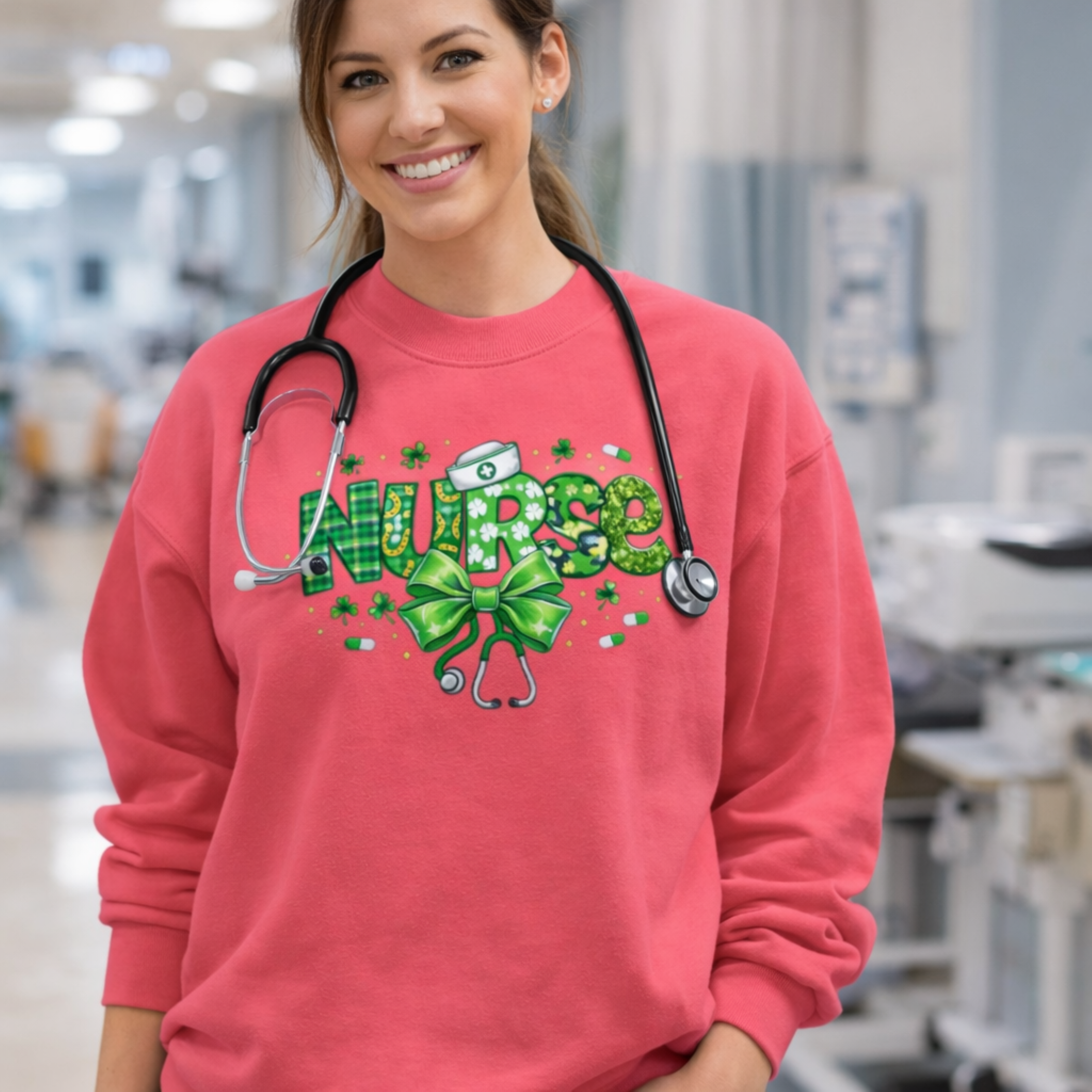 Nurse St. Patrick Crewneck Sweatshirt product thumbnail image