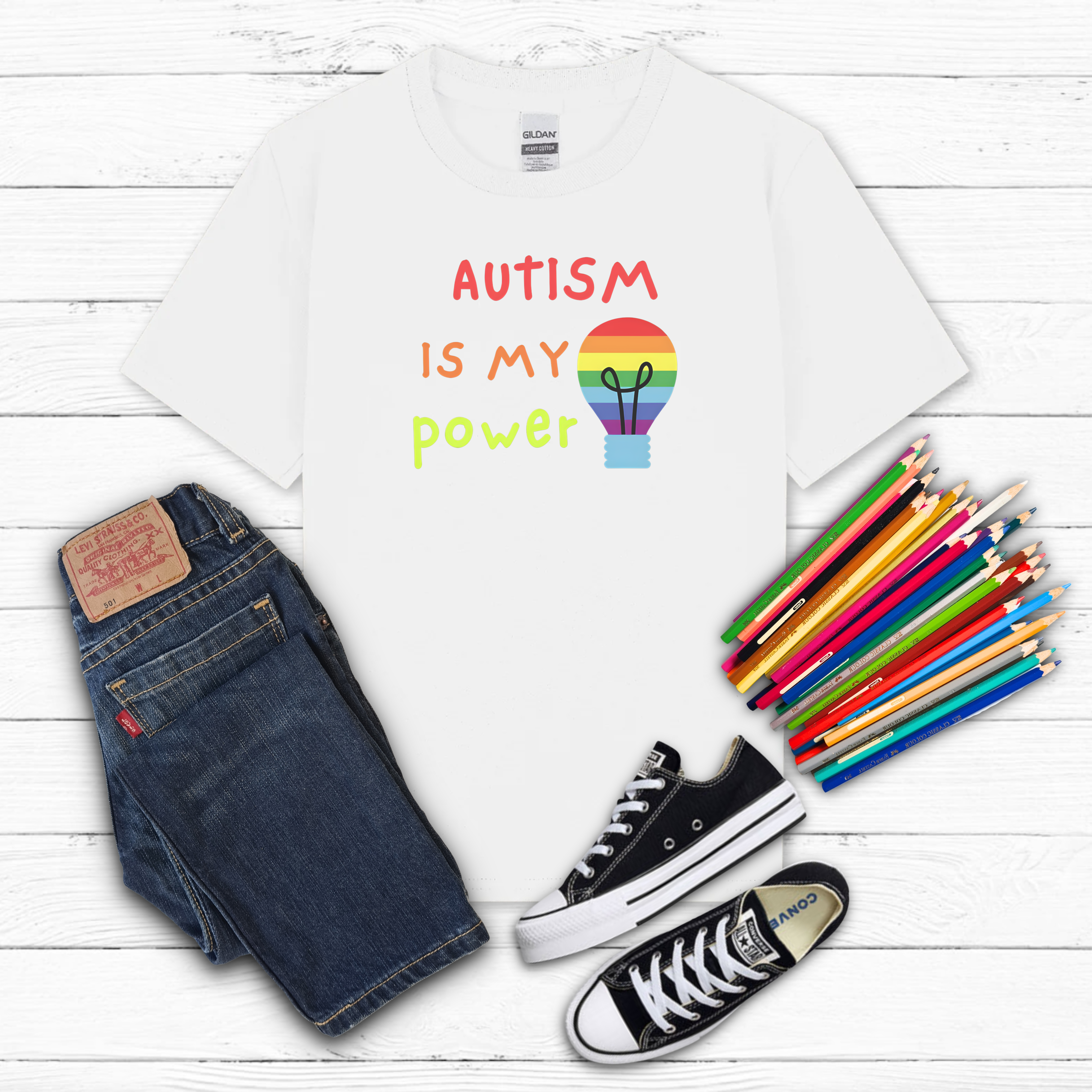 "Autism Is My Power’’ Kids Tee product thumbnail image "Autism Is My Power’’ Kids Tee product thumbnail image