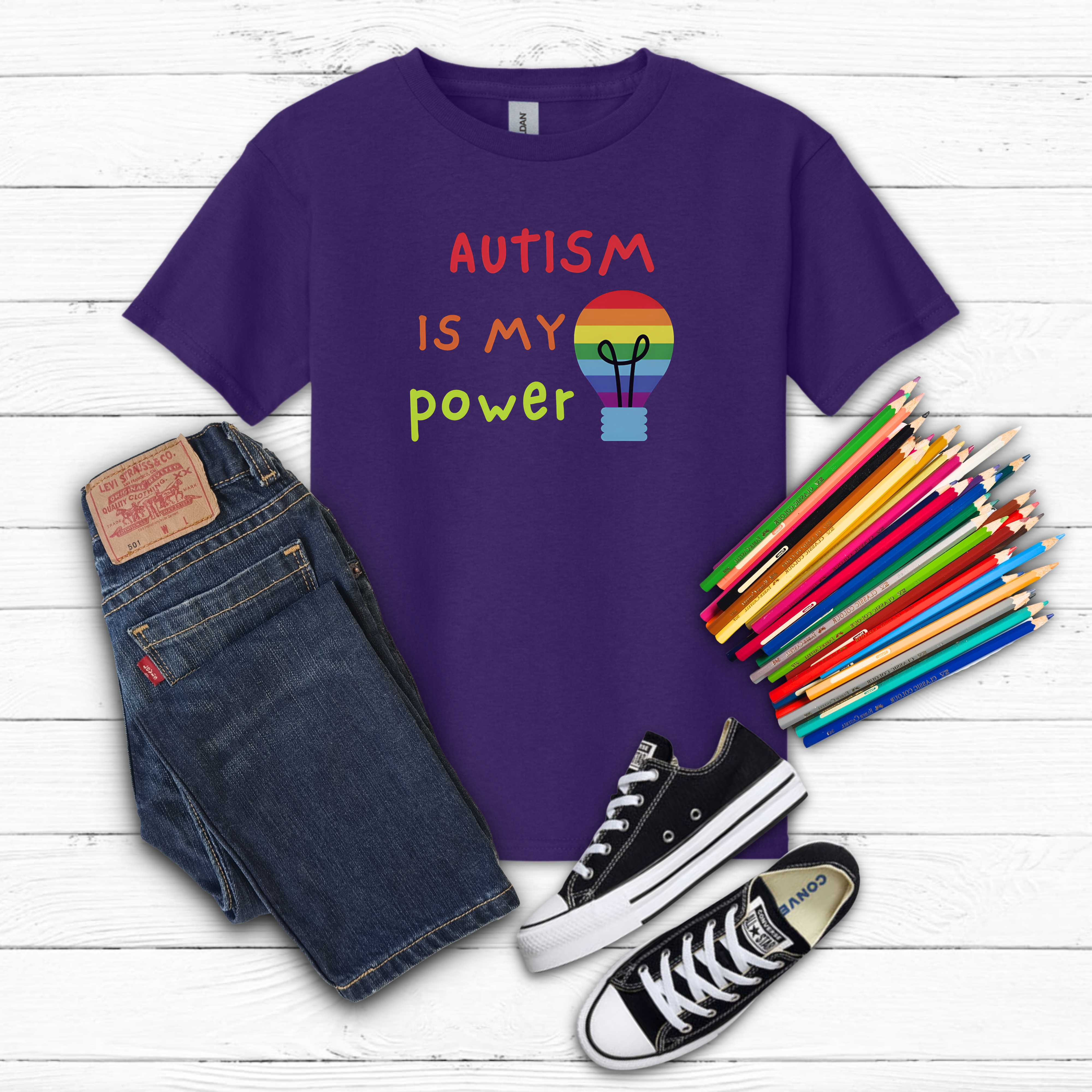 "Autism Is My Power’’ Kids Tee product thumbnail image
