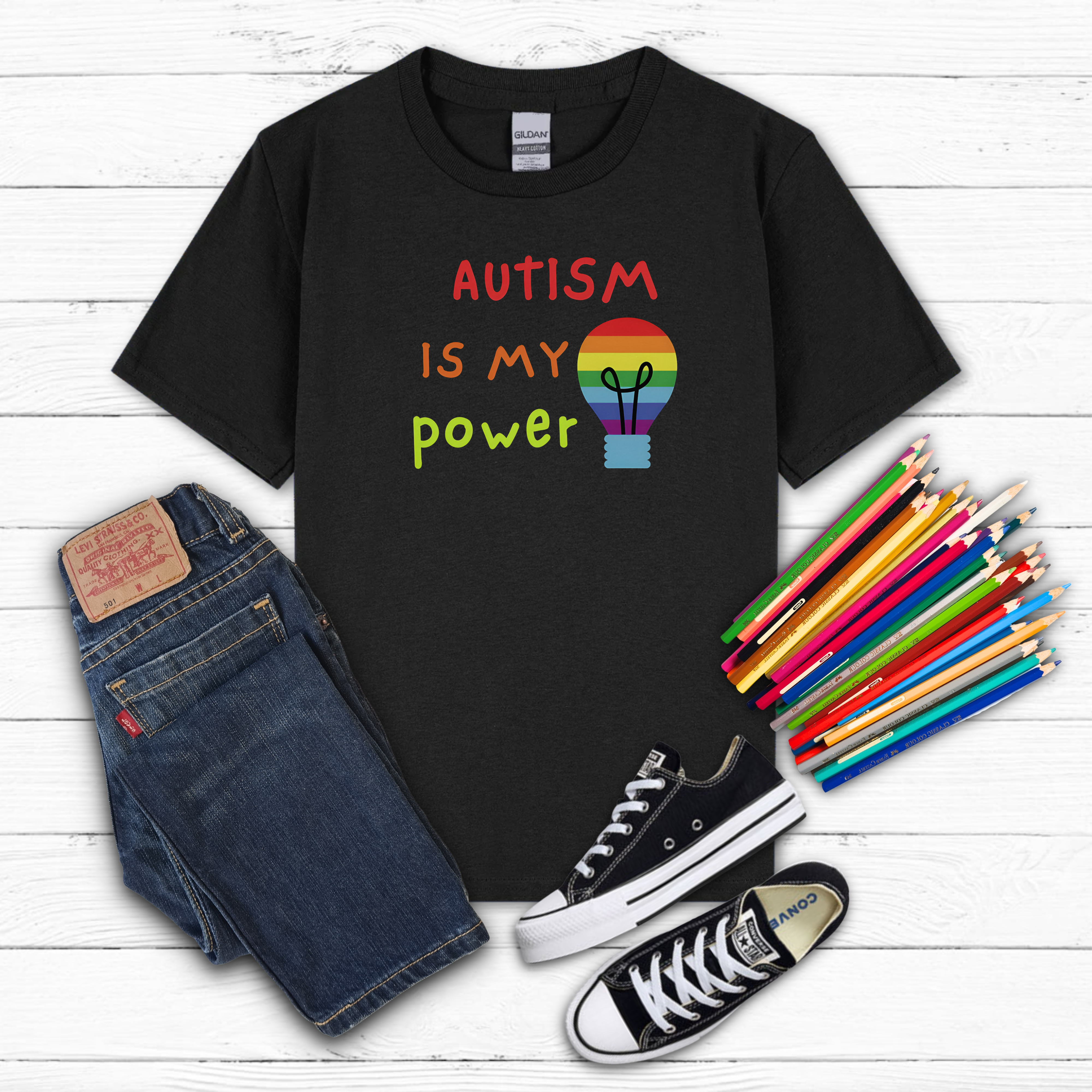 "Autism Is My Power’’ Kids Tee product thumbnail image