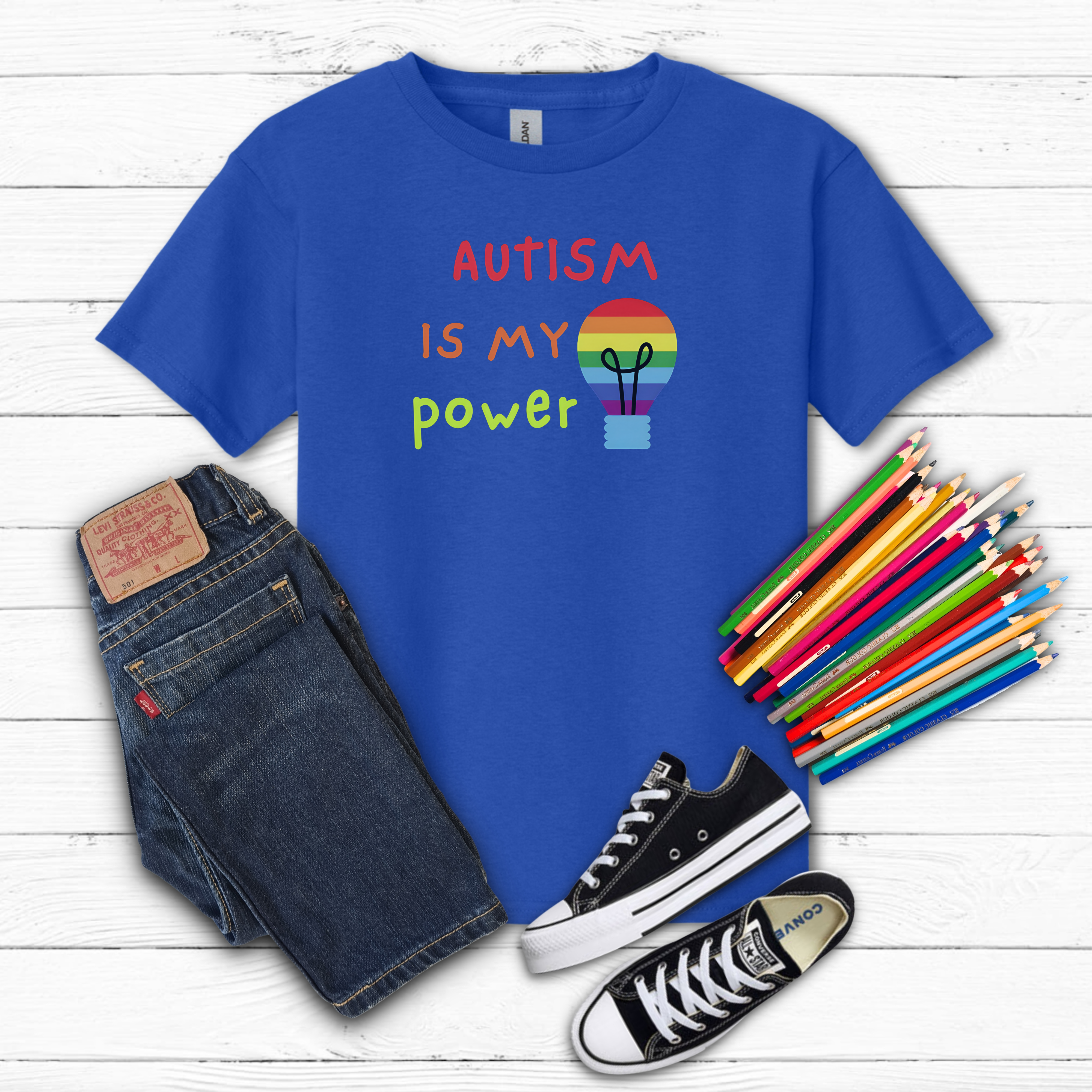 "Autism Is My Power’’ Kids Tee product thumbnail image