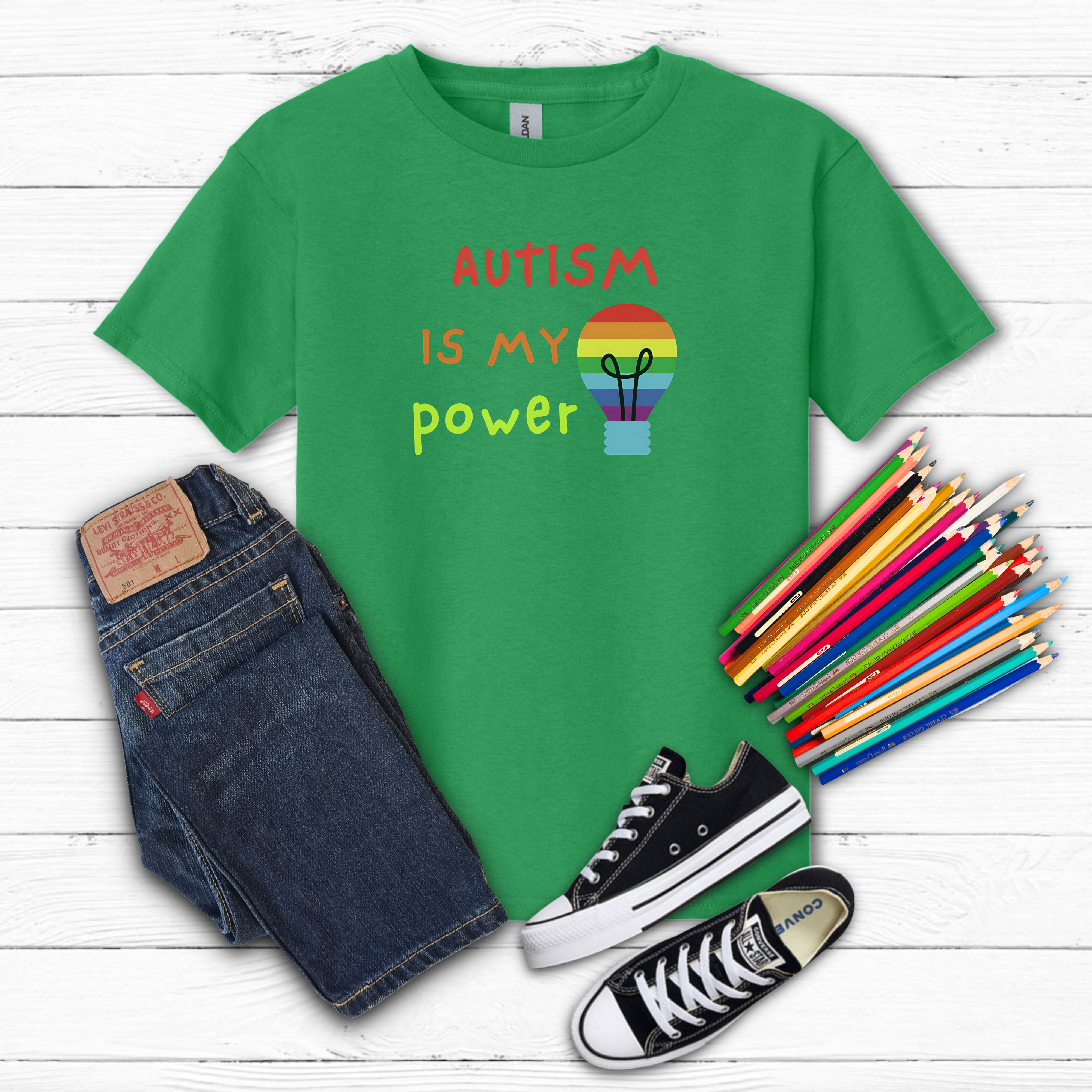 "Autism Is My Power’’ Kids Tee product thumbnail image