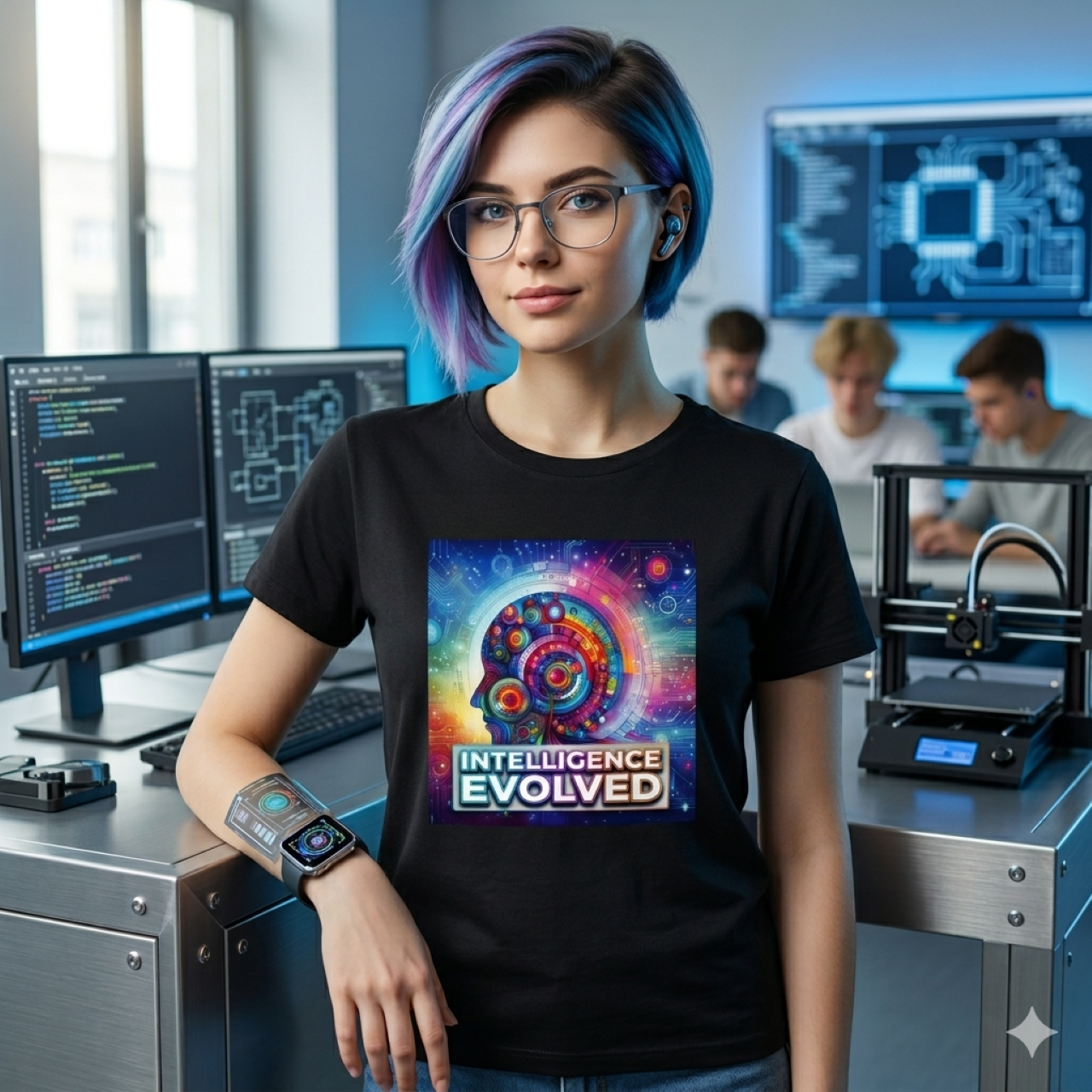 Intelligence Evolved - Custom Design Unisex Softstyle T-Shirt