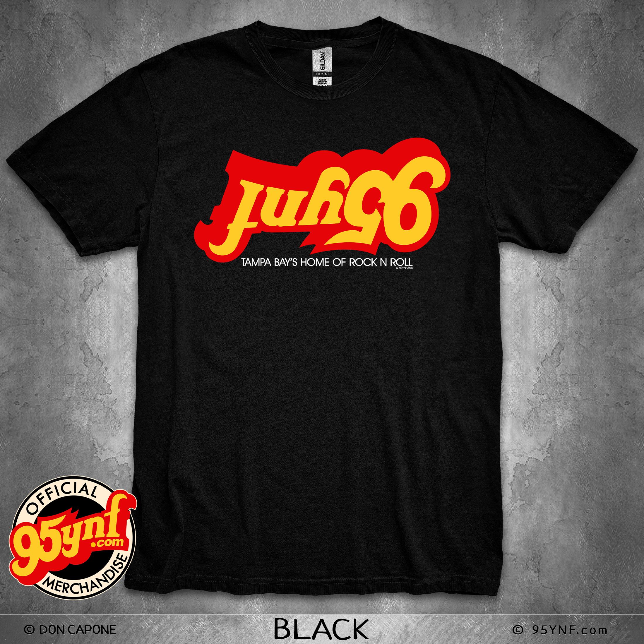 95ynf T-Shirt Black With Upside Down Logo product thumbnail image