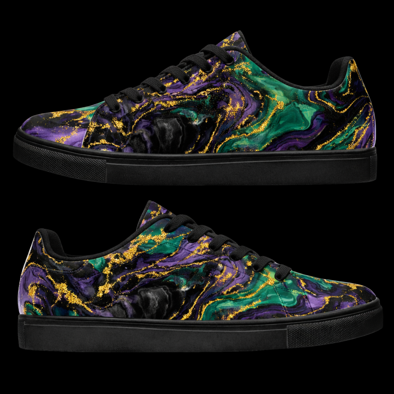 Velora Noir Leather Sneakers