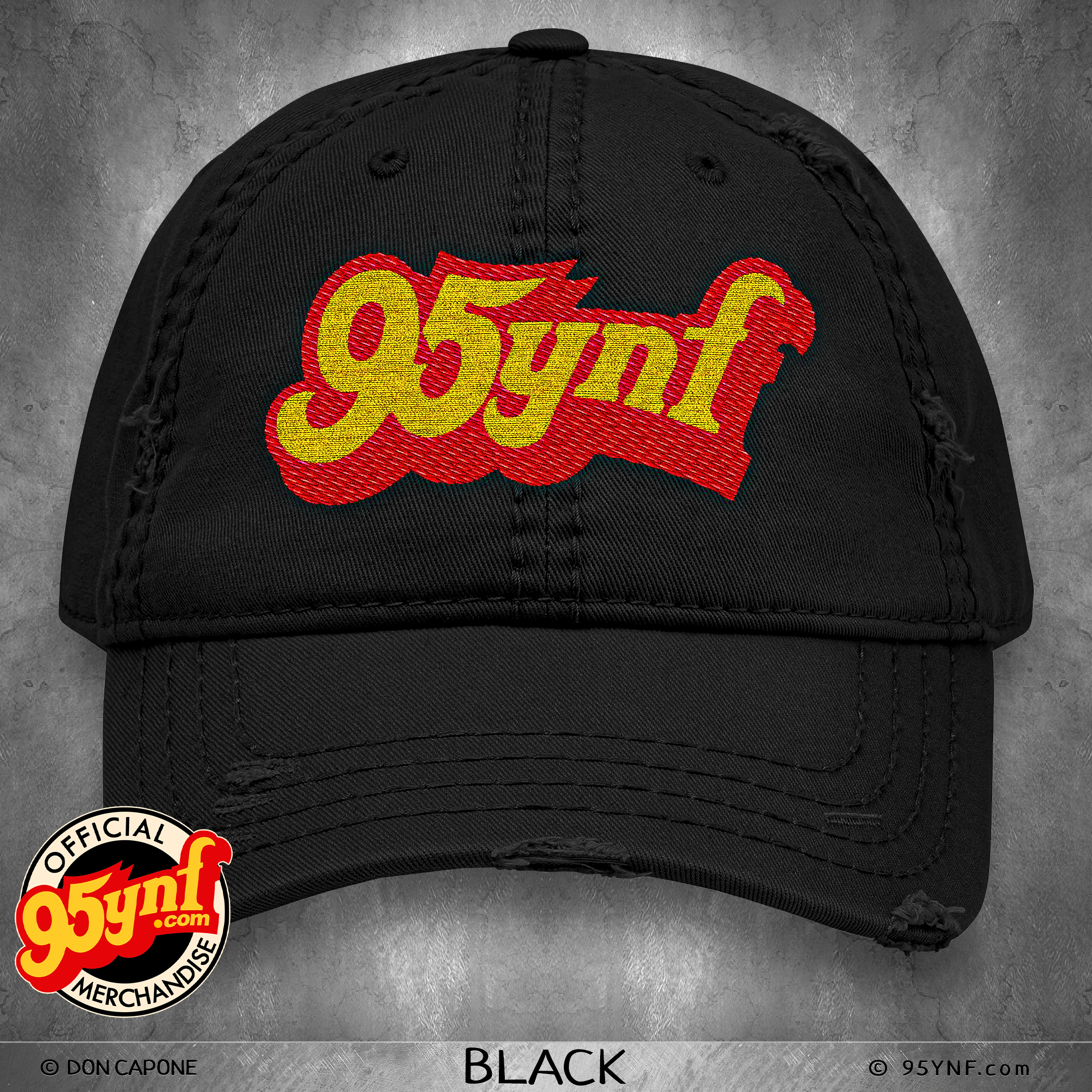 95ynf Cap, Baseball Hat Embroidered &amp; Distressed