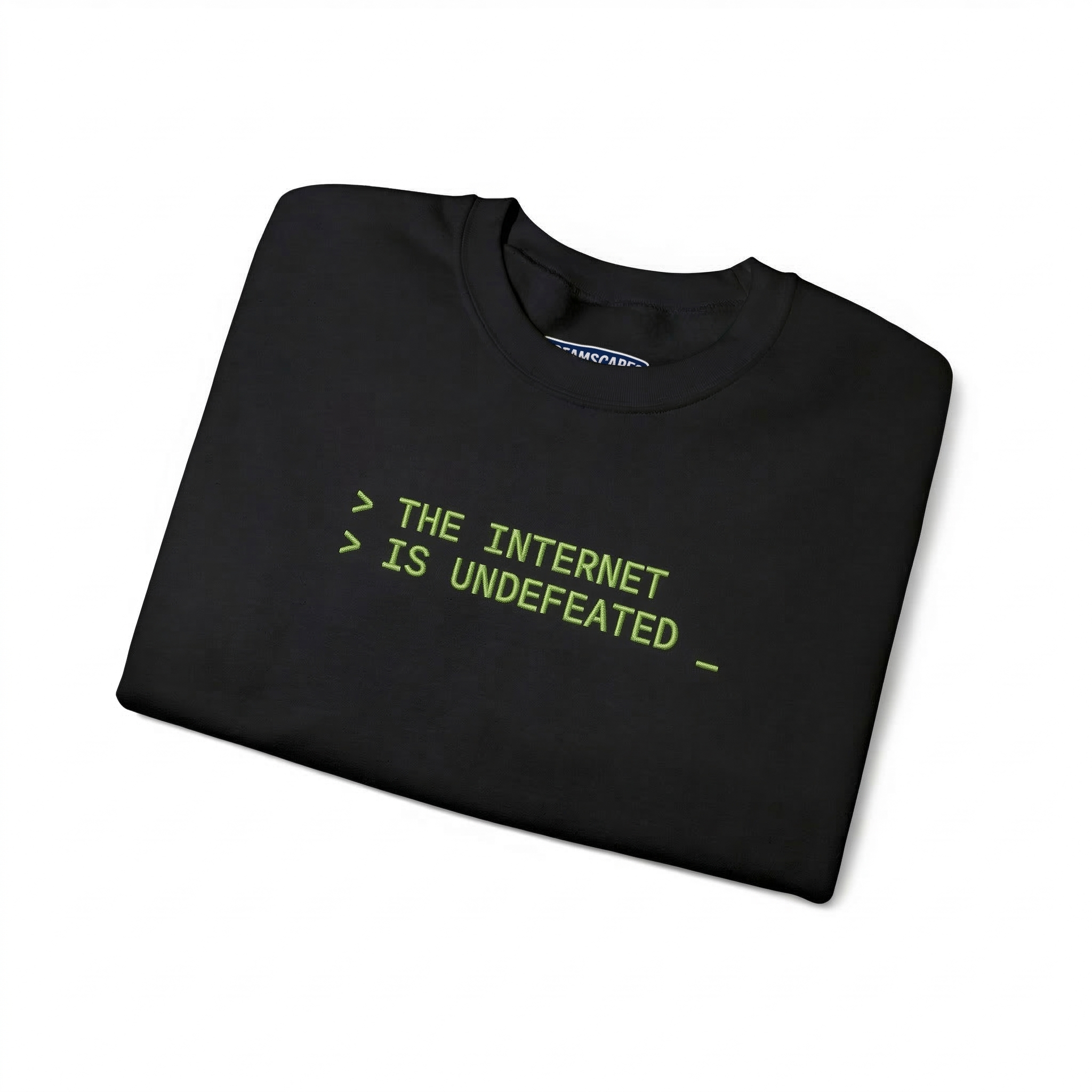 Crewneck Sweatshirt — “The Internet Is Undefeated” Retro Terminal Graphic product thumbnail image