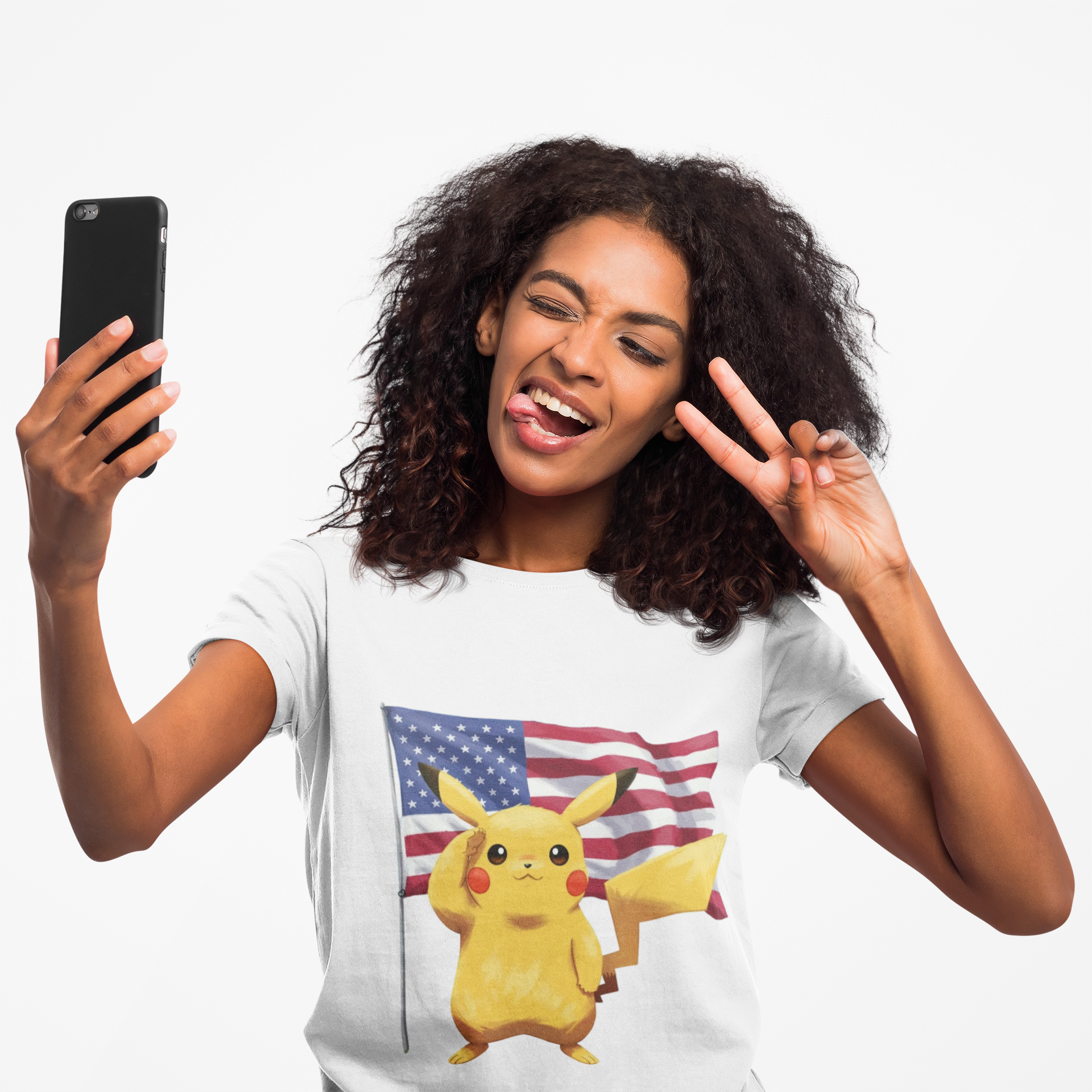 Electric Friend Patriotic T‑Shirt — American Flag Cotton Tee product thumbnail image