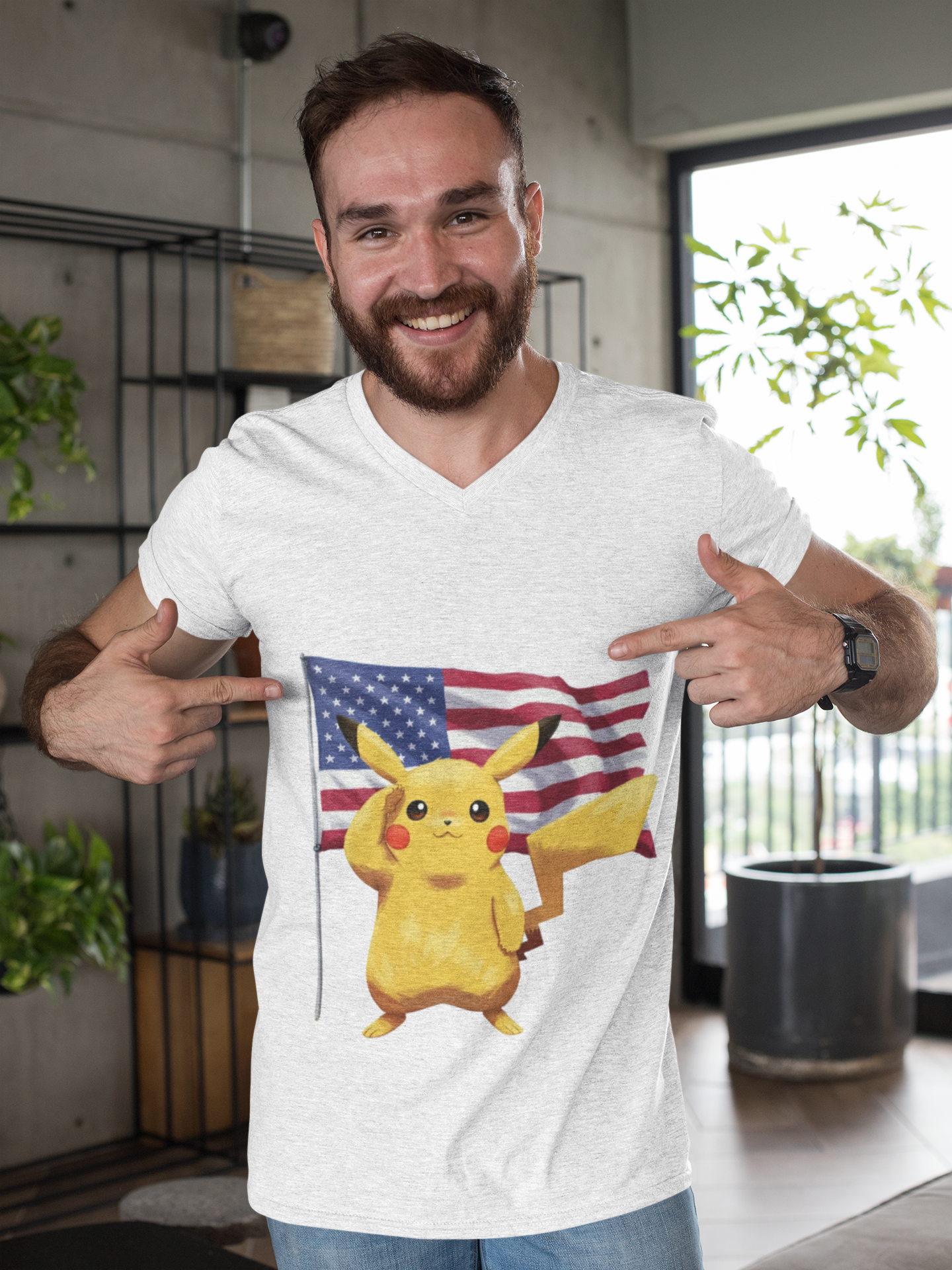 Electric Friend Patriotic T‑Shirt — American Flag Cotton Tee product thumbnail image Electric Friend Patriotic T‑Shirt — American Flag Cotton Tee product thumbnail image