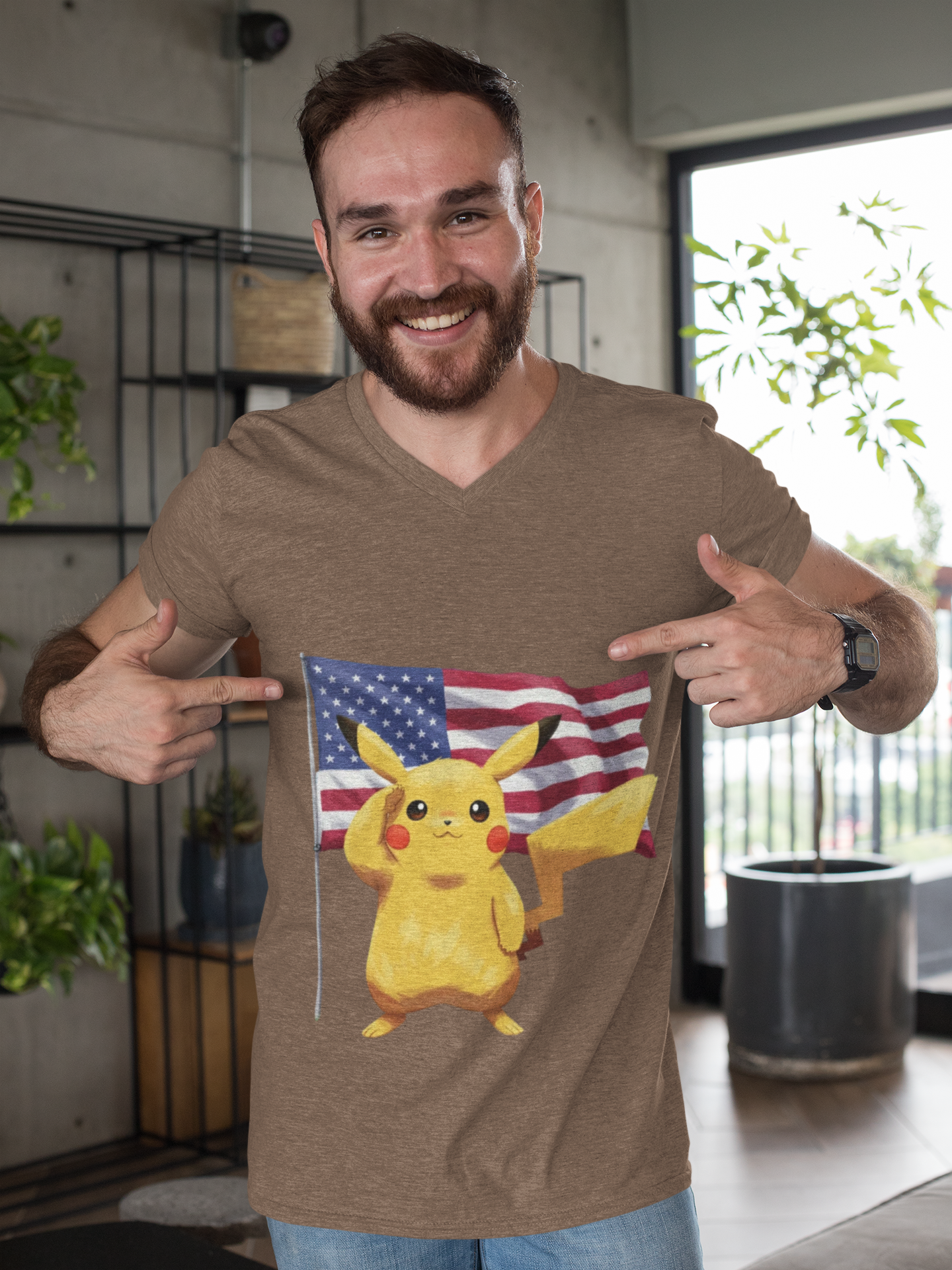 Electric Friend Patriotic T‑Shirt — American Flag Cotton Tee product thumbnail image