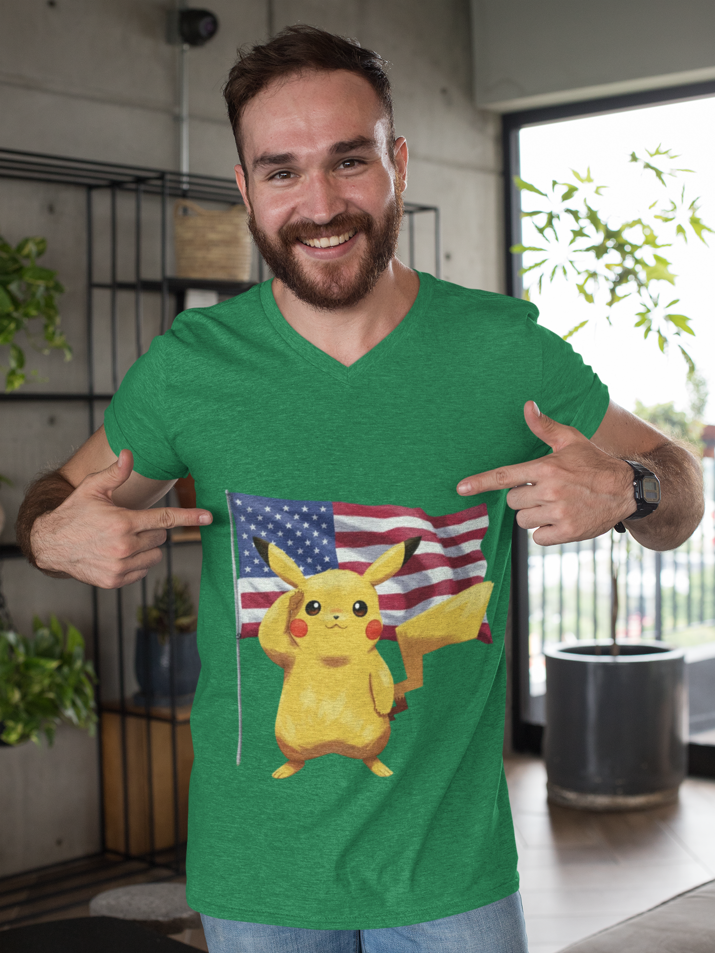 Electric Friend Patriotic T‑Shirt — American Flag Cotton Tee product thumbnail image