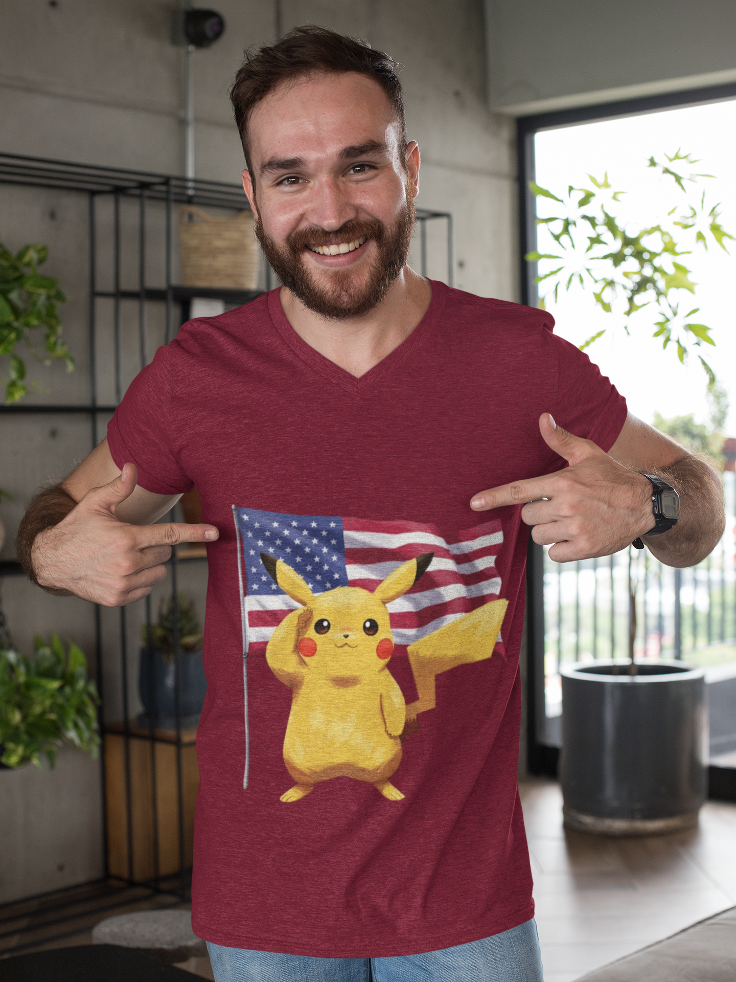 Electric Friend Patriotic T‑Shirt — American Flag Cotton Tee product thumbnail image