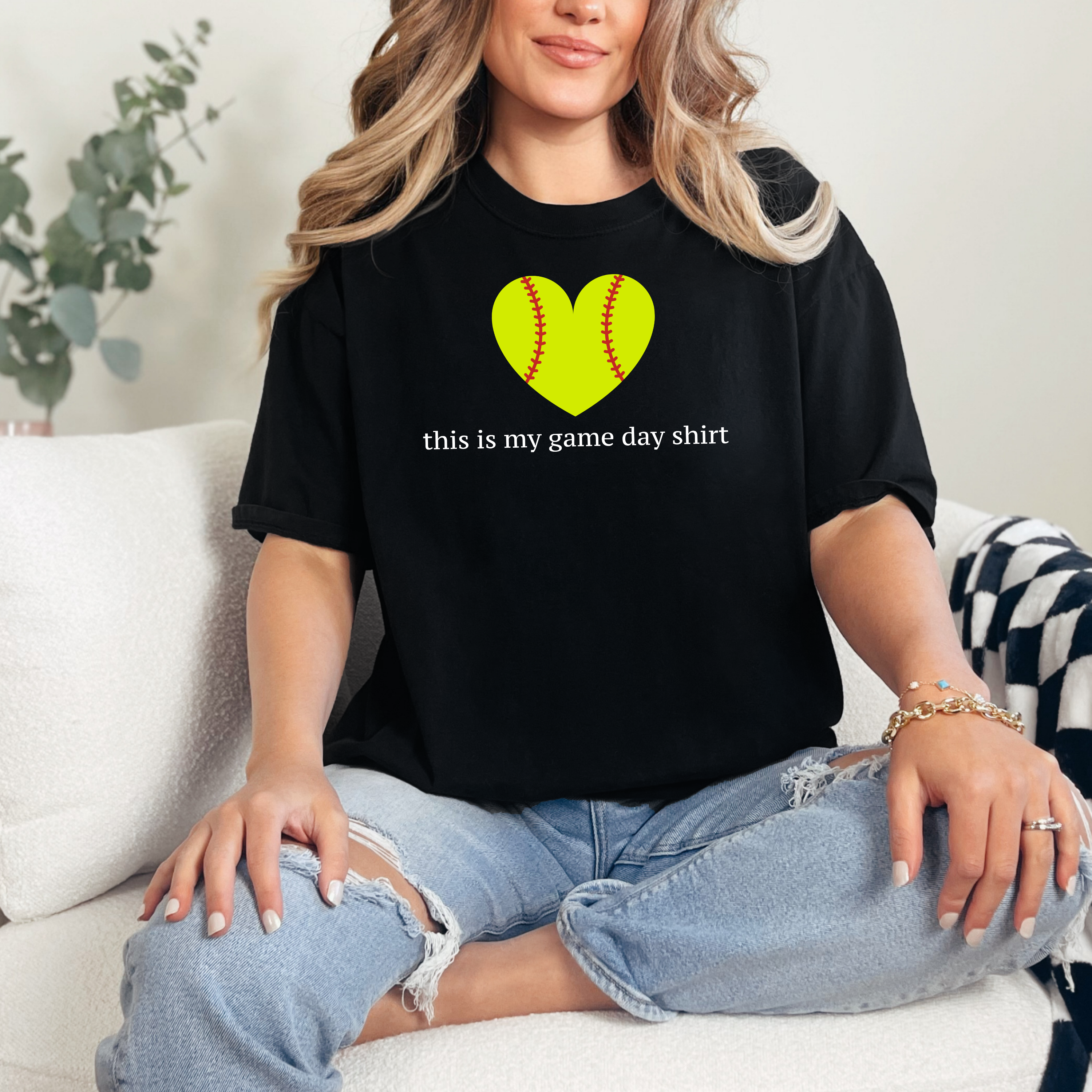 Softball Heart- This Is My Game Day Shirt T-Shirt product thumbnail image Softball Heart- This Is My Game Day Shirt T-Shirt product thumbnail image