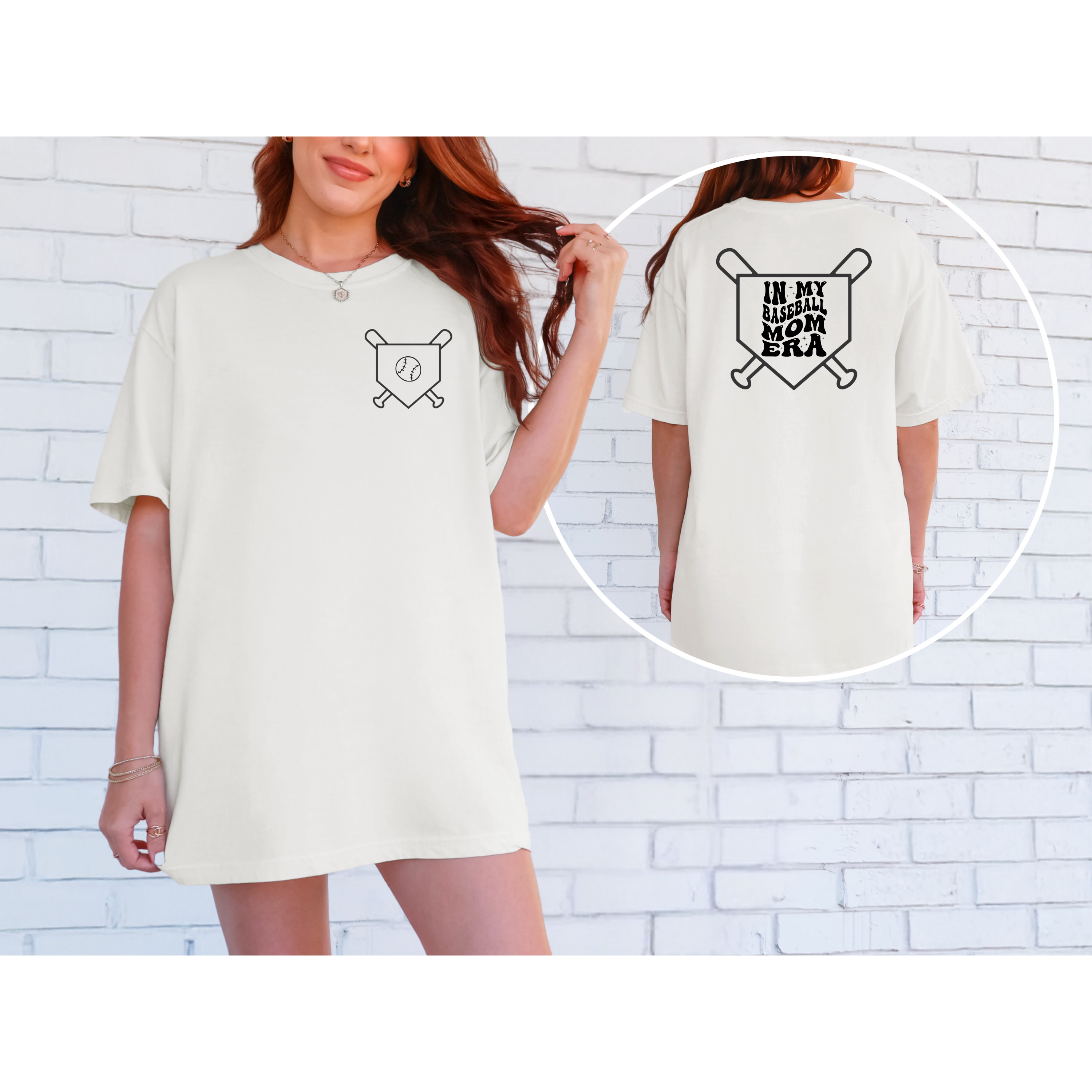 Baseball Mom Era T-Shirt — Home Plate &amp; Crossed Bats Graphic Tee